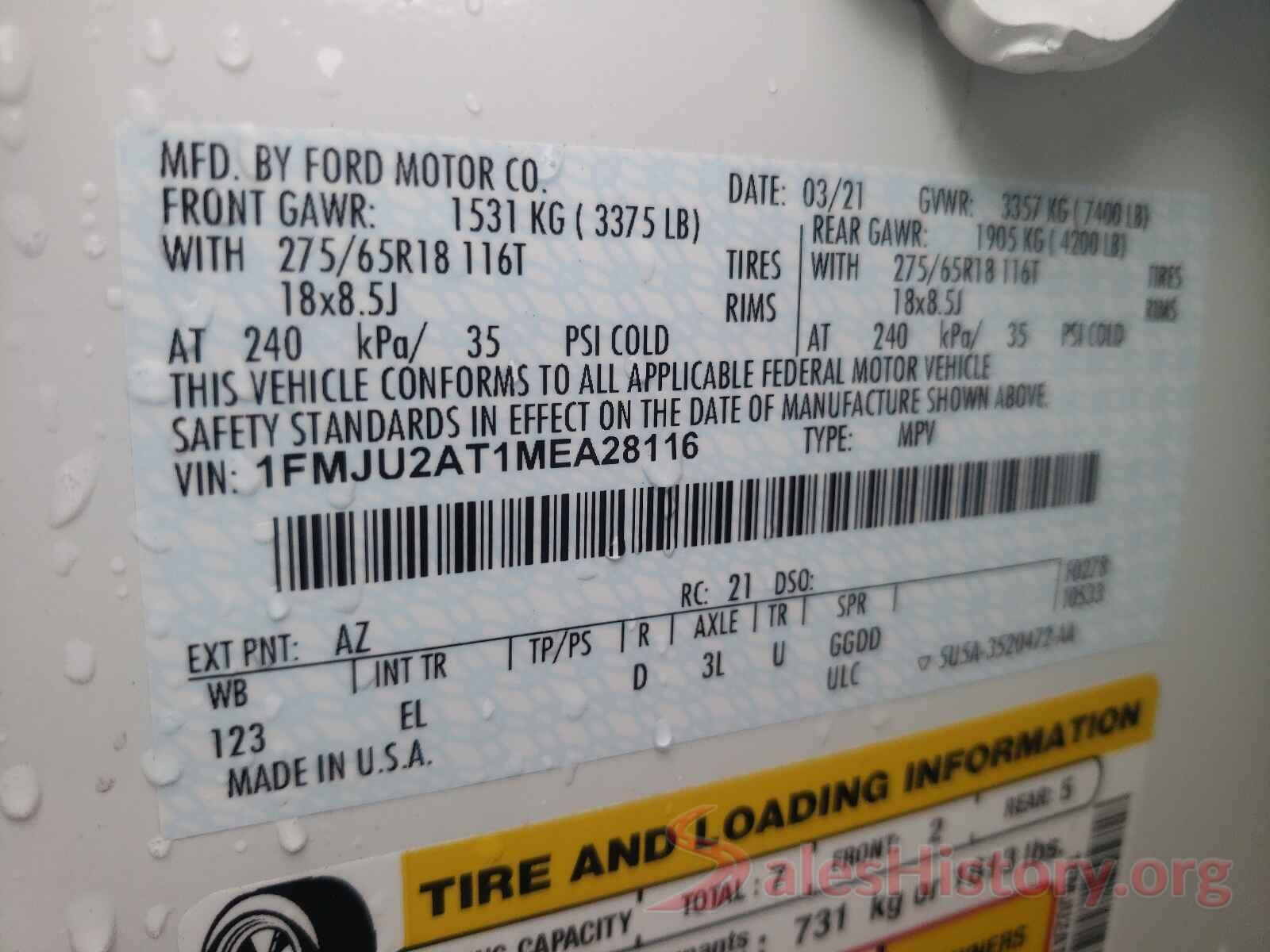 1FMJU2AT1MEA28116 2021 FORD EXPEDITION