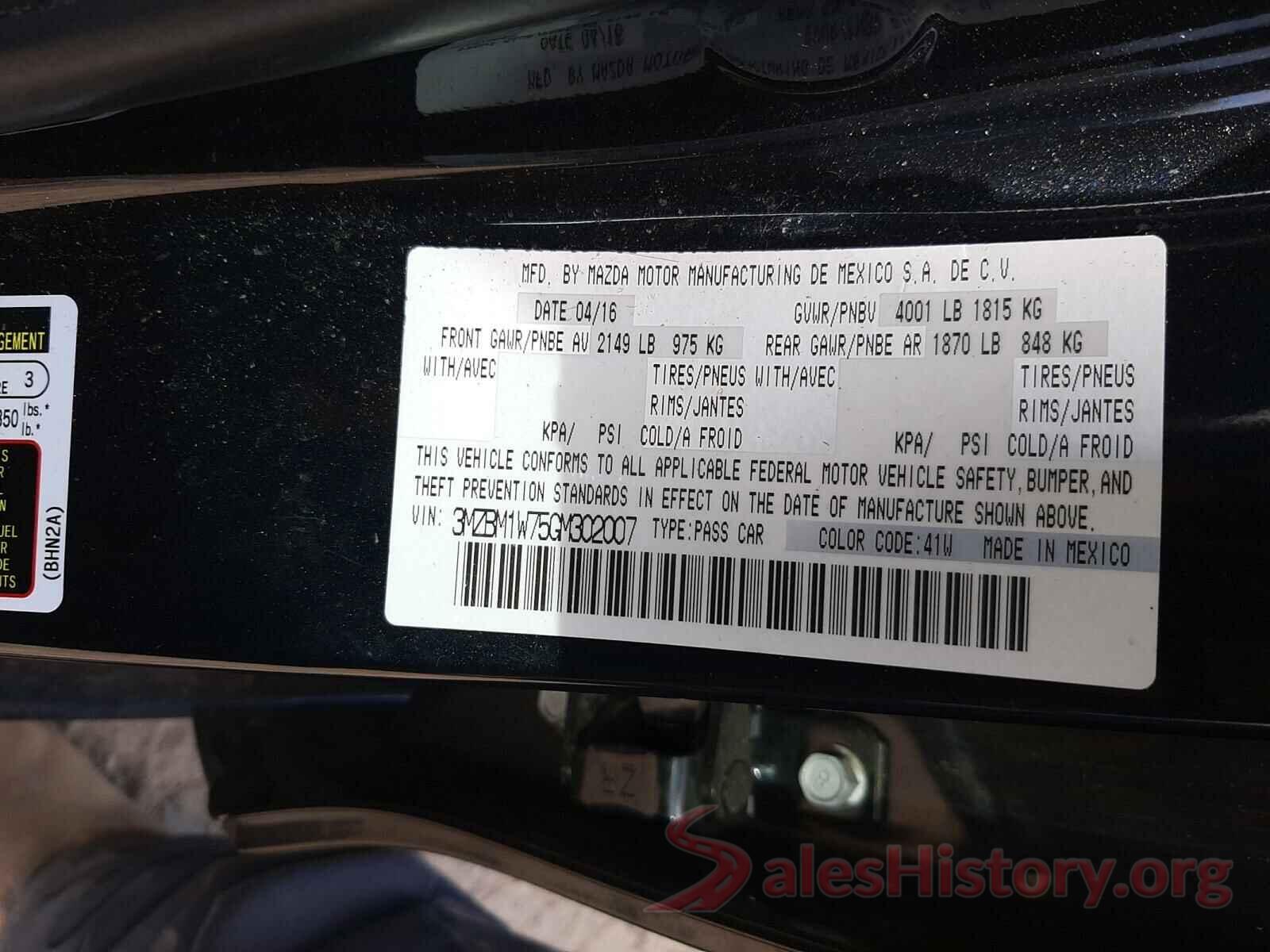 3MZBM1W75GM302007 2016 MAZDA 3