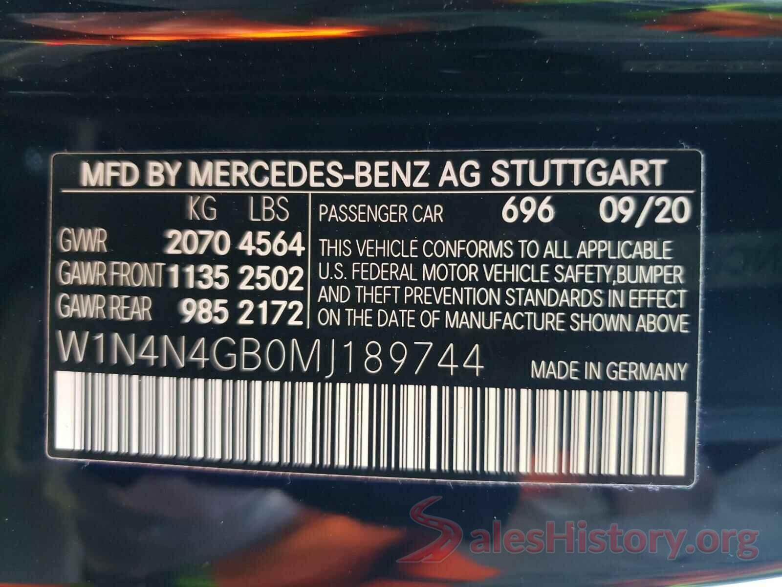 W1N4N4GB0MJ189744 2021 MERCEDES-BENZ GLA-CLASS