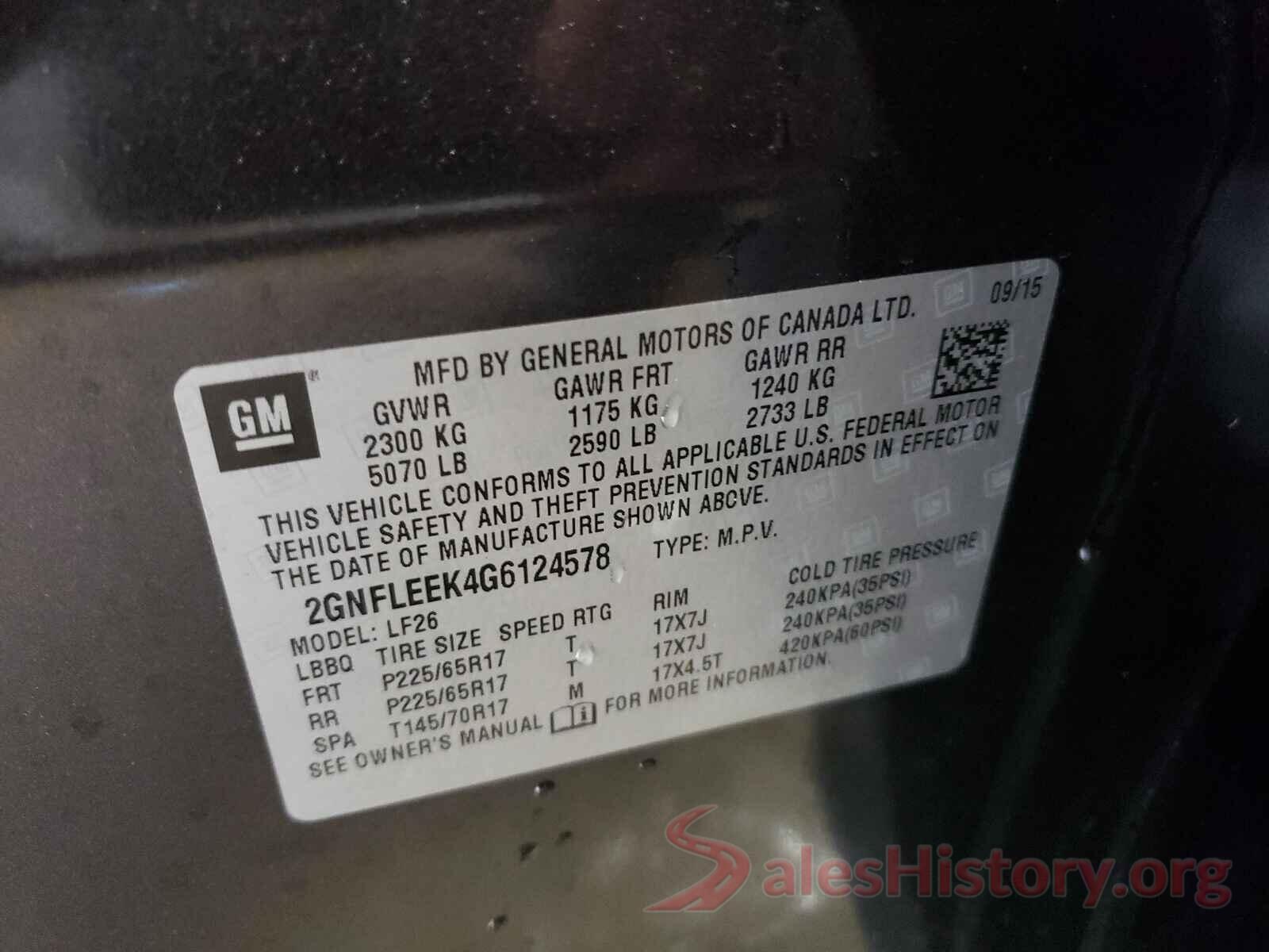 2GNFLEEK4G6124578 2016 CHEVROLET EQUINOX