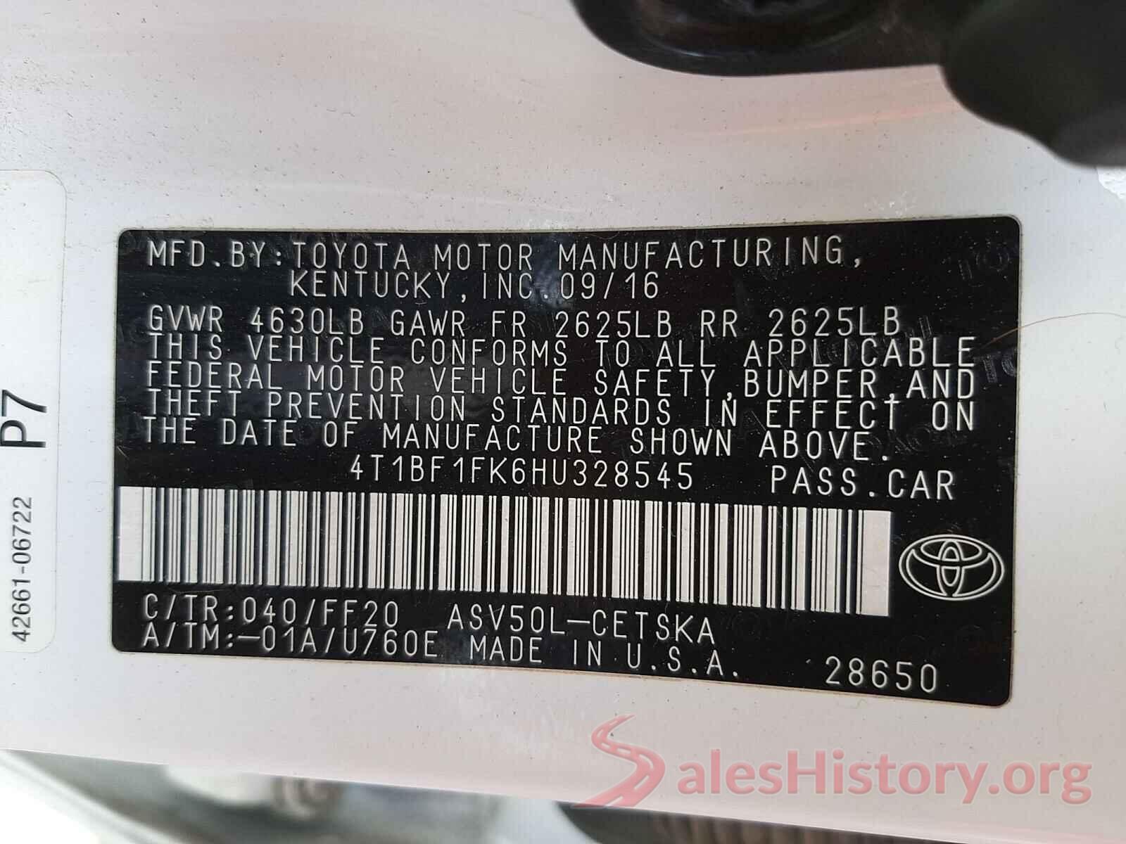 4T1BF1FK6HU328545 2017 TOYOTA CAMRY