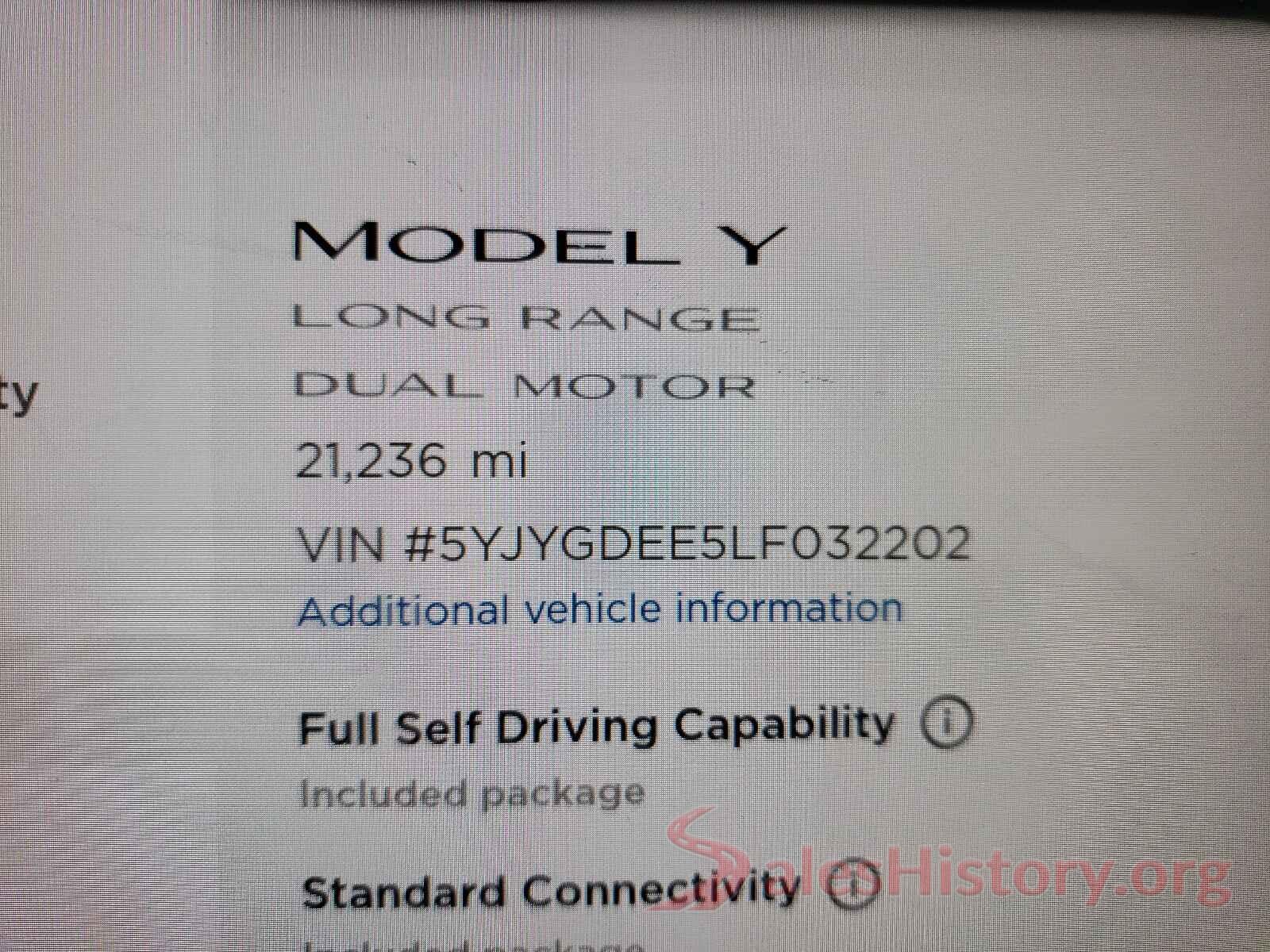 5YJYGDEE5LF032202 2020 TESLA MODEL Y