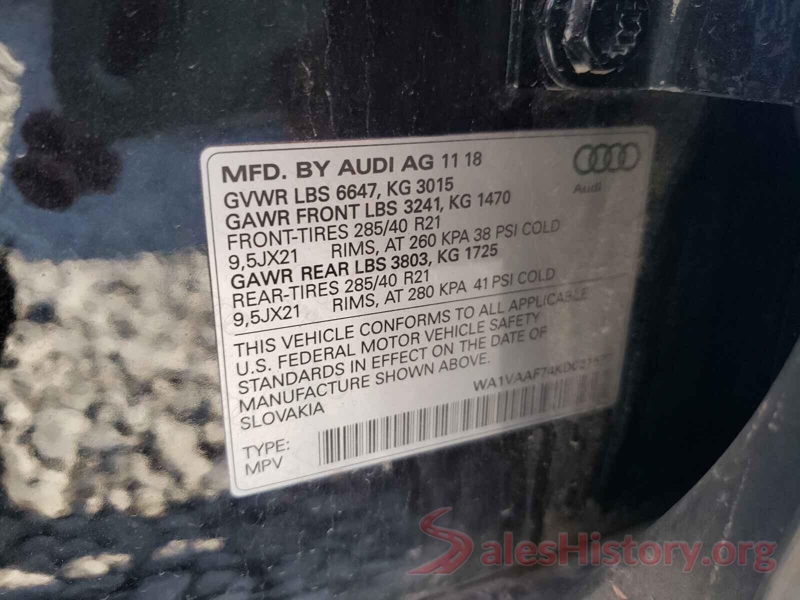 WA1VAAF74KD021677 2019 AUDI Q7