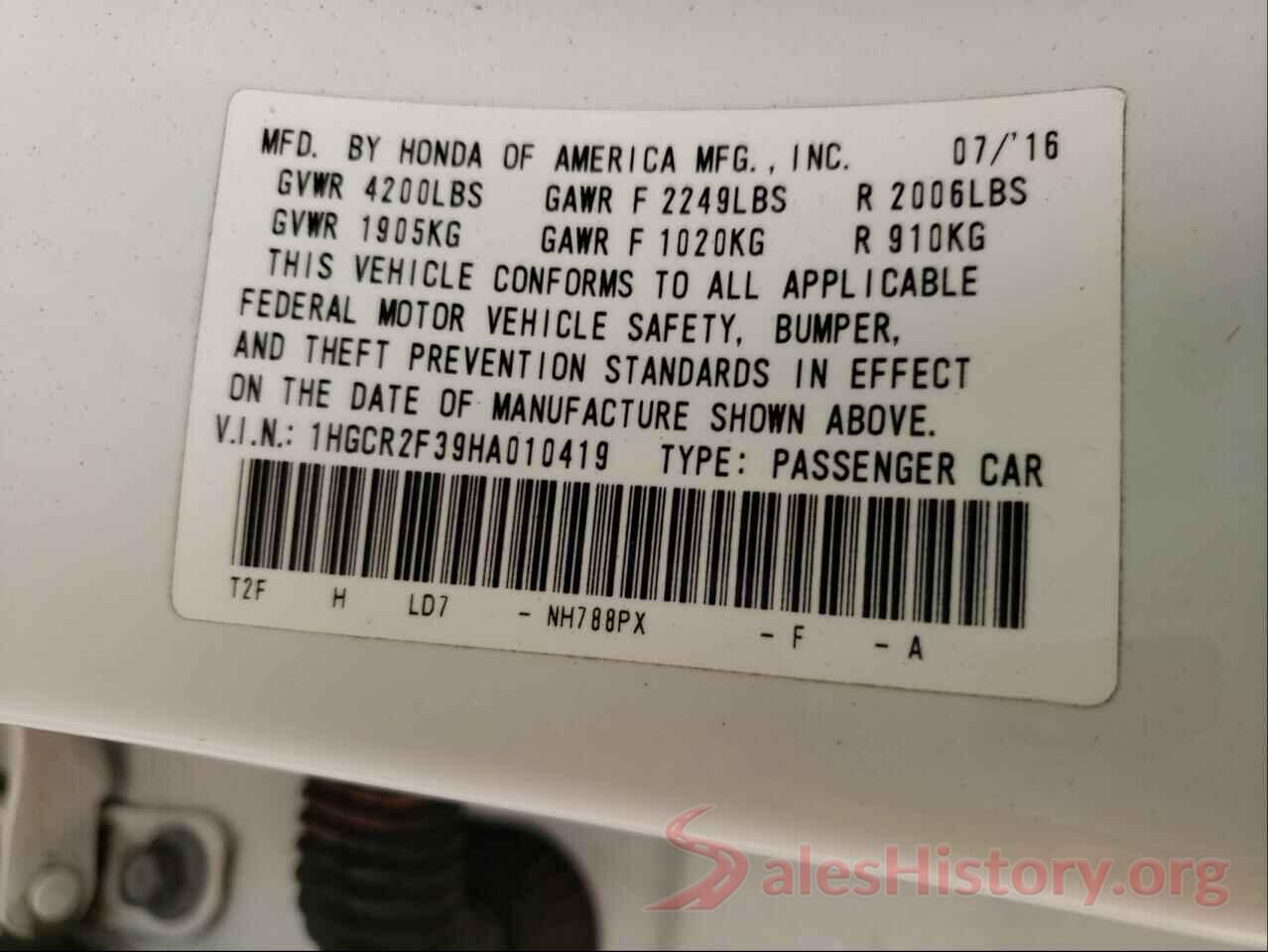 1HGCR2F39HA010419 2017 HONDA ACCORD