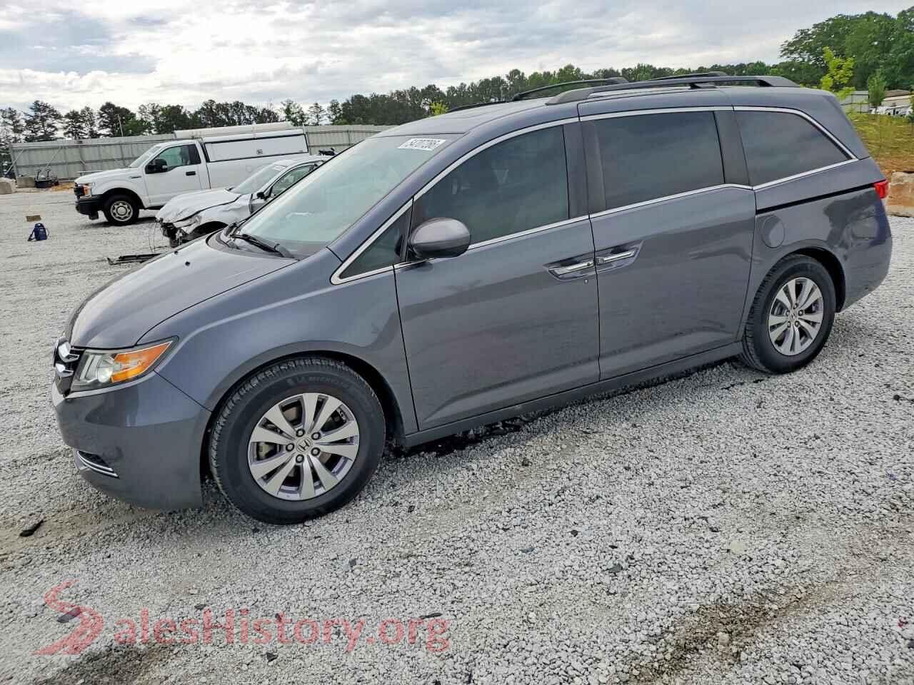 2017 HONDA ODYSSEY VIN 5FNRL5H62HB018419, front 3/4 view