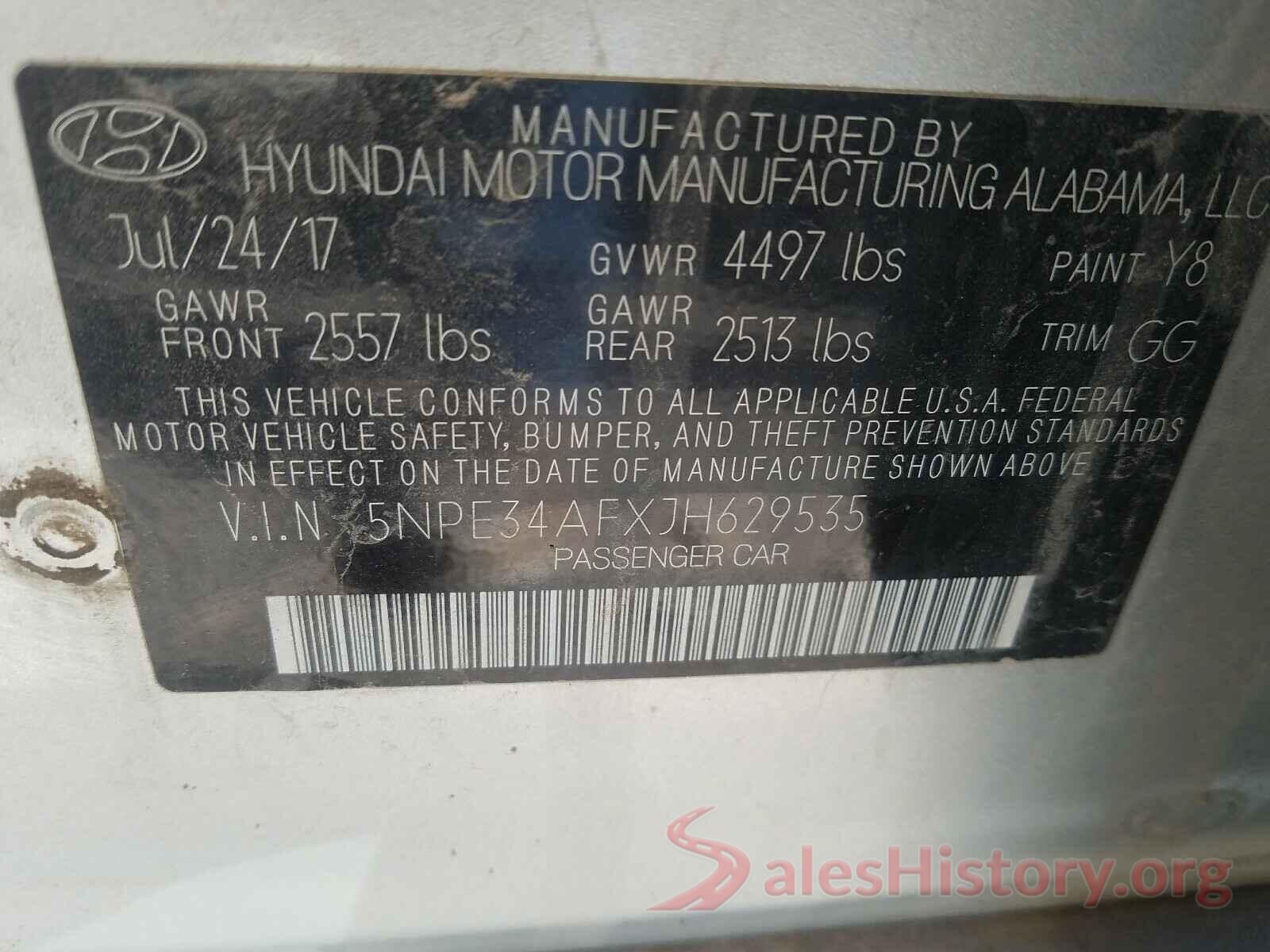 5NPE34AFXJH629535 2018 HYUNDAI SONATA