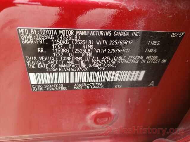 2T3WFREV4HW387628 2017 TOYOTA RAV4