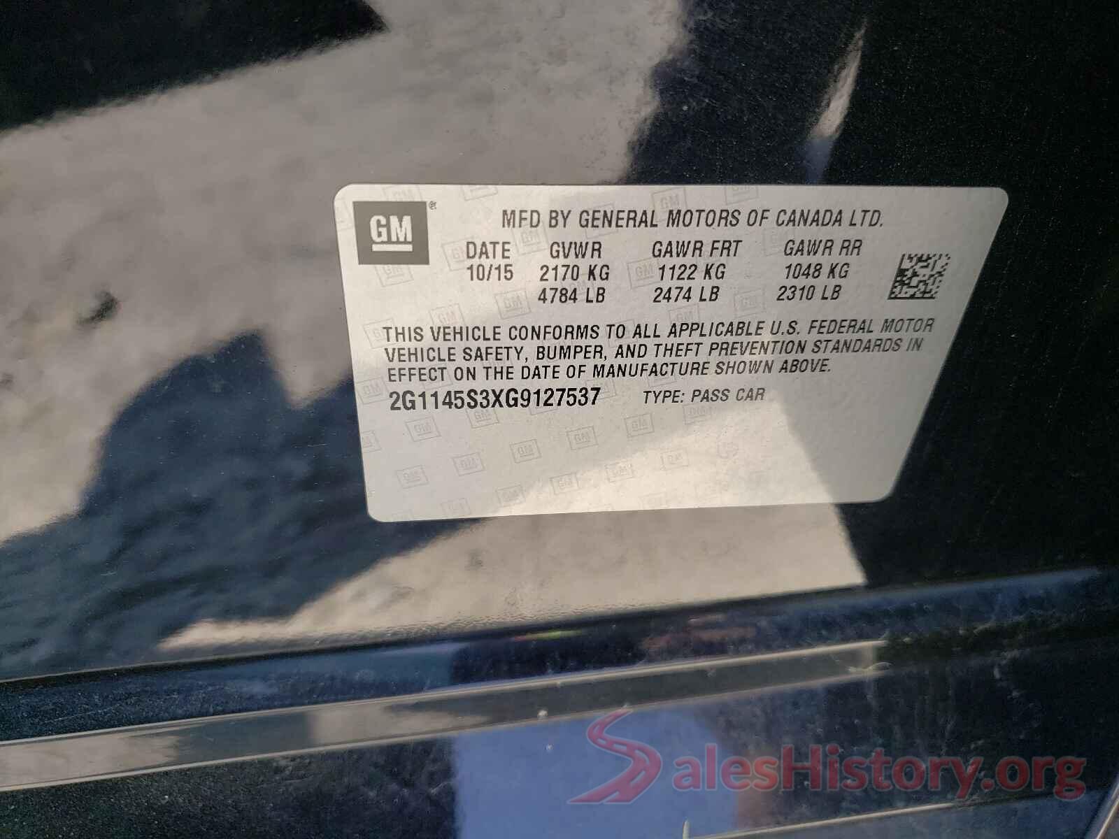 2G1145S3XG9127537 2016 CHEVROLET IMPALA