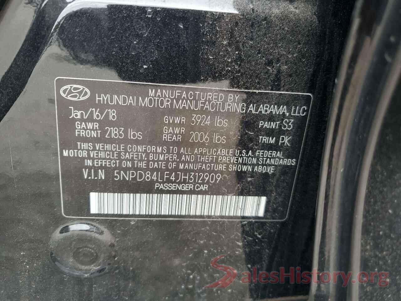 5NPD84LF4JH312909 2018 HYUNDAI ELANTRA