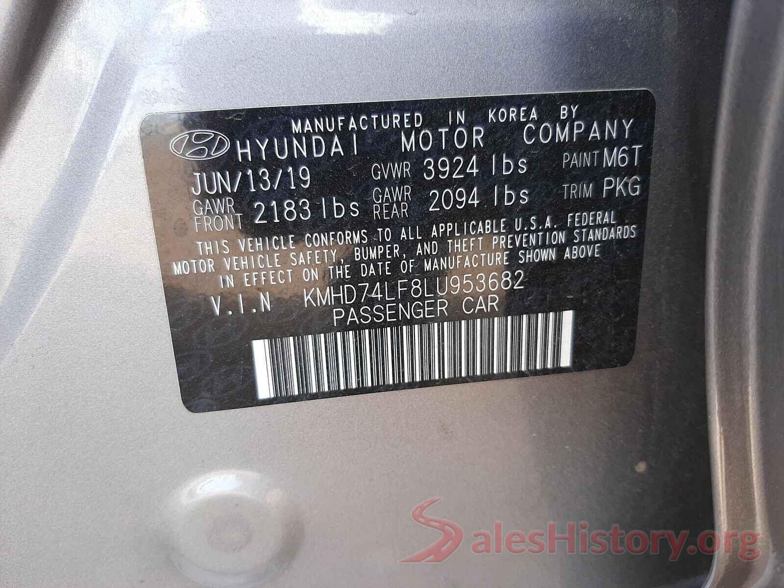 KMHD74LF8LU953682 2020 HYUNDAI ELANTRA