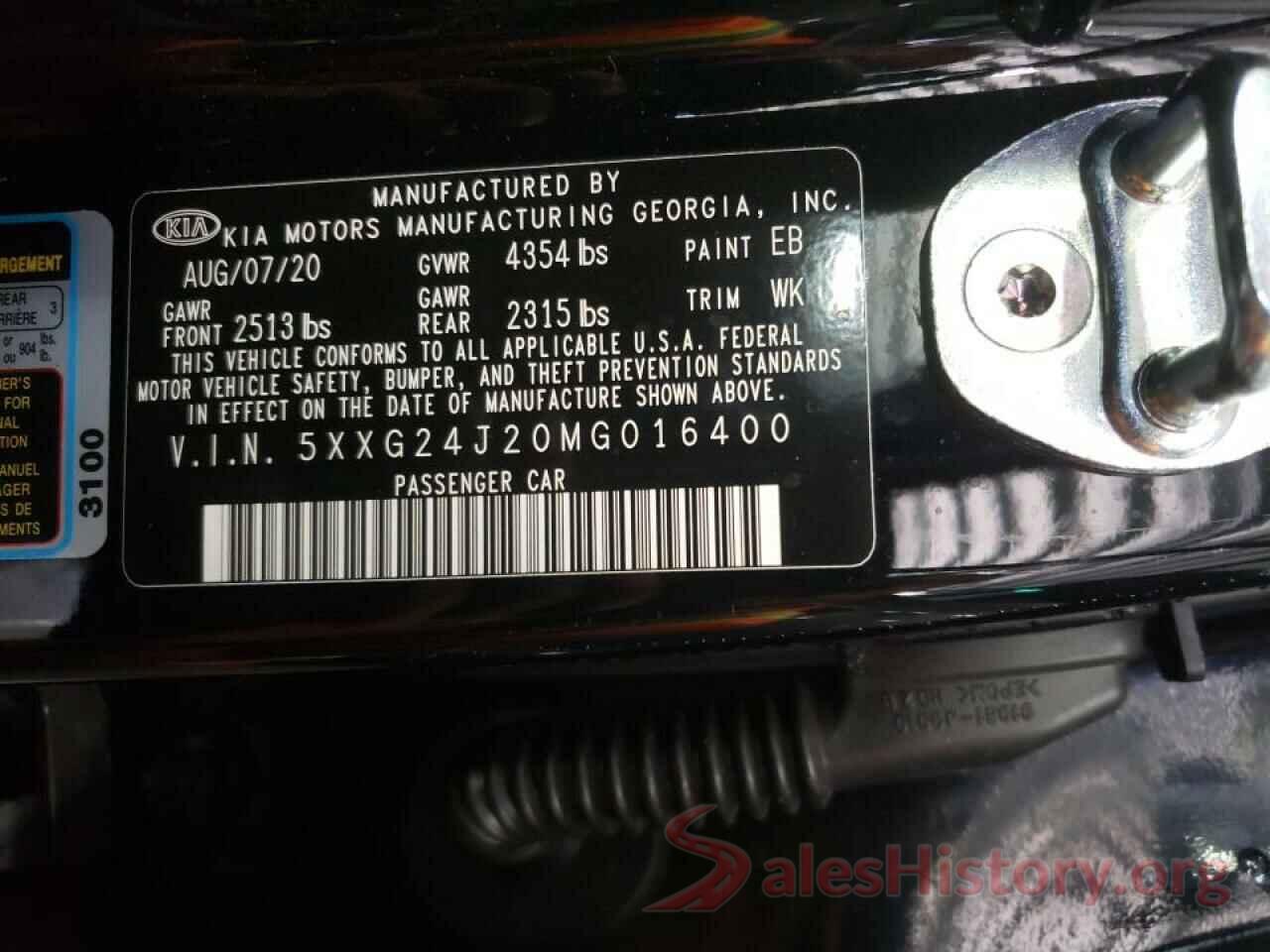 5XXG24J20MG016400 2021 KIA K5