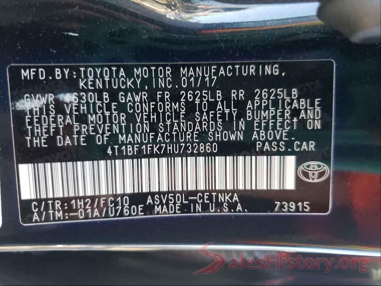 4T1BF1FK7HU732860 2017 TOYOTA CAMRY