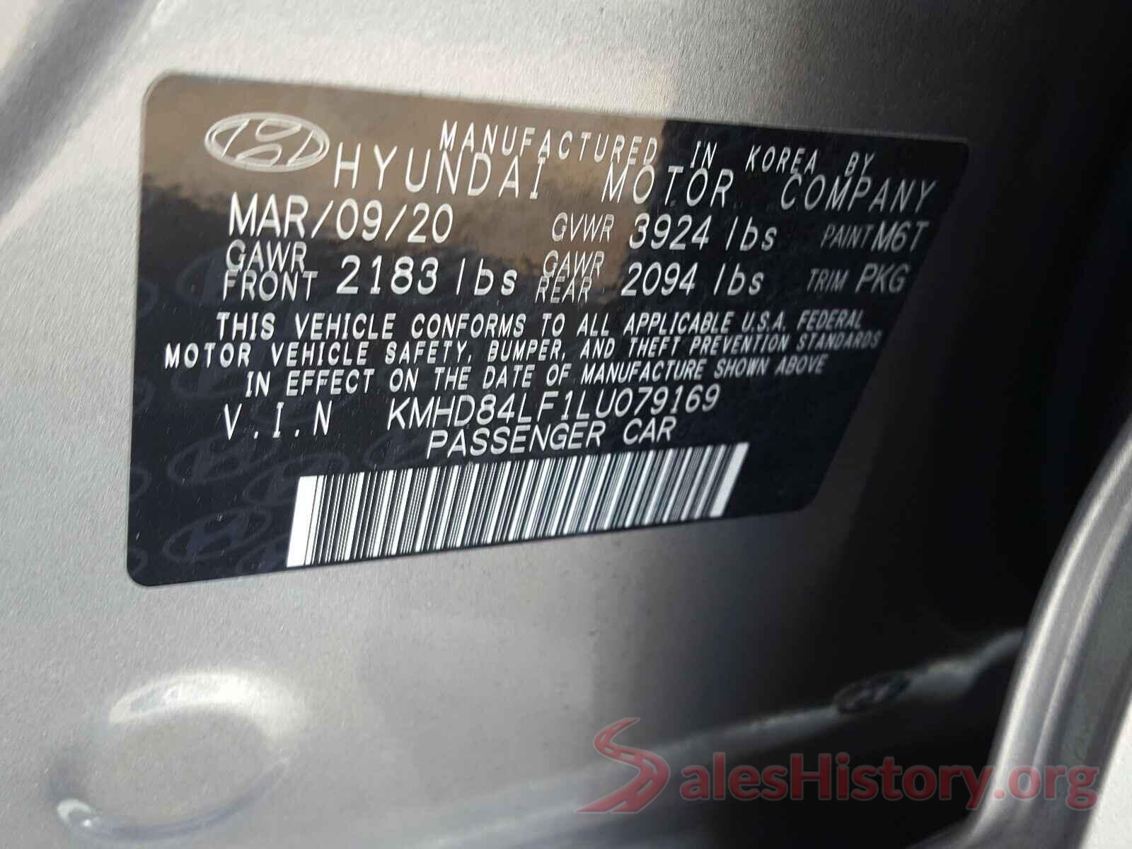 KMHD84LF1LU079169 2020 HYUNDAI ELANTRA