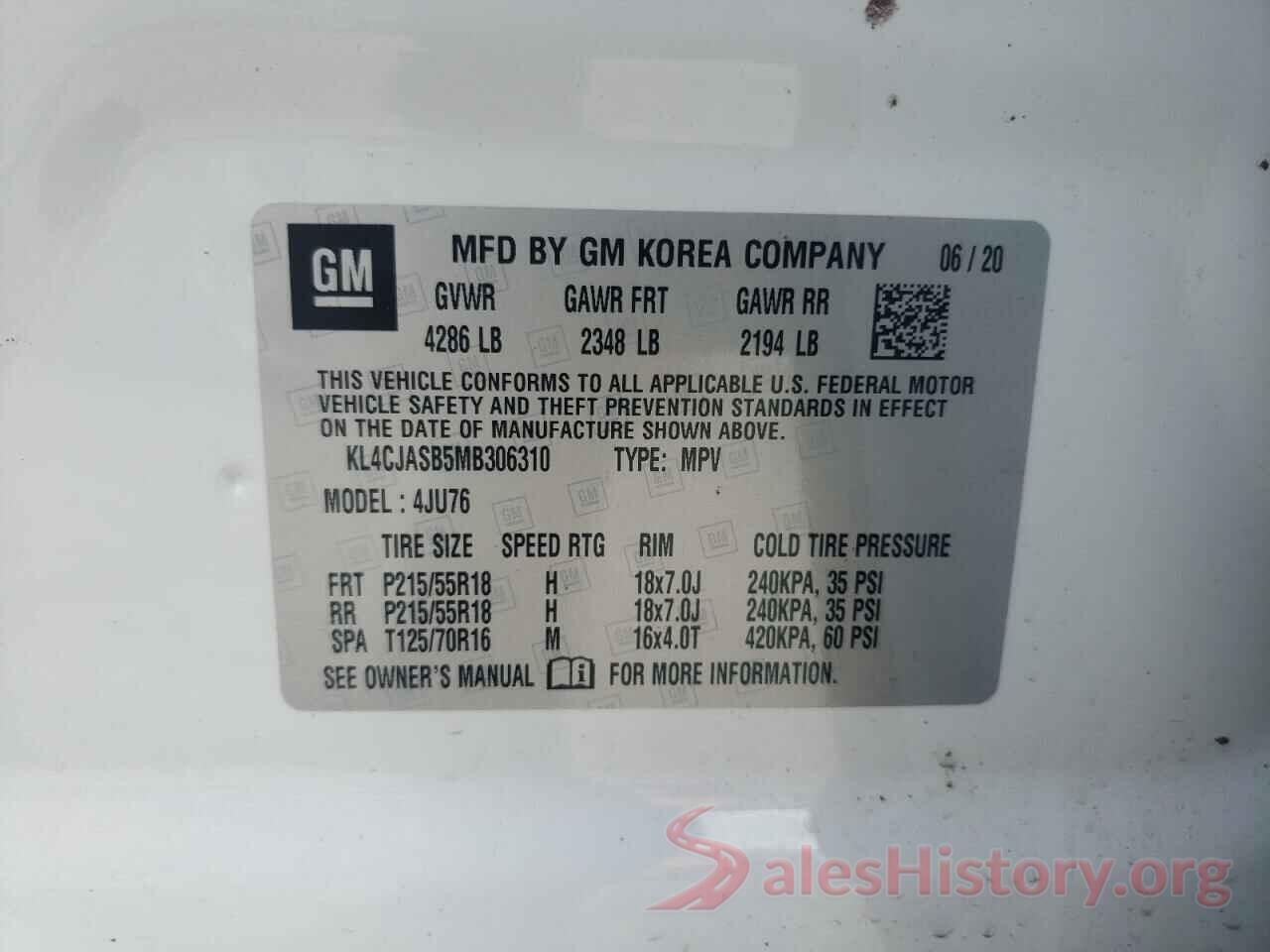 KL4CJASB5MB306310 2021 BUICK ENCORE