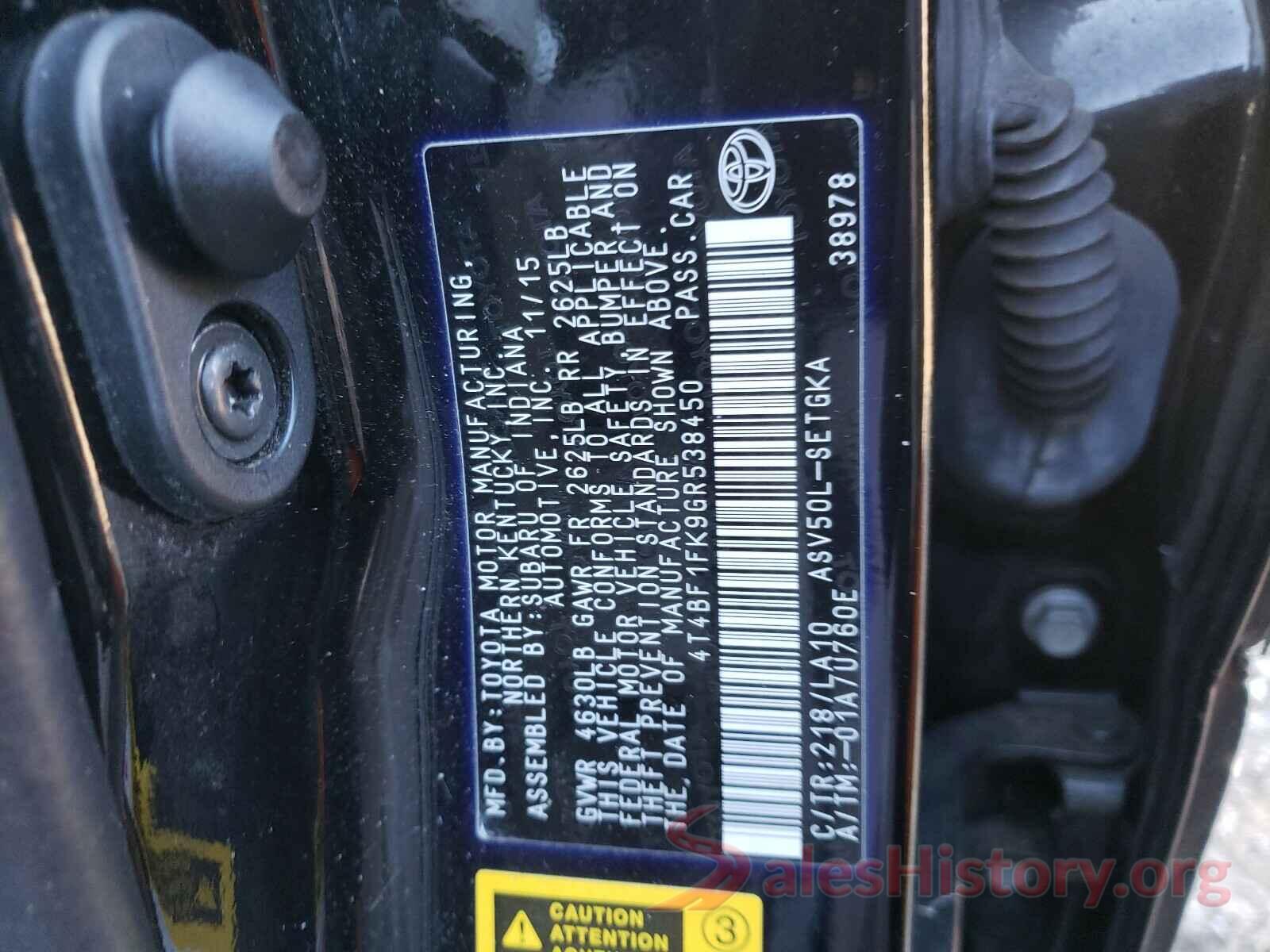 4T4BF1FK9GR538450 2016 TOYOTA CAMRY