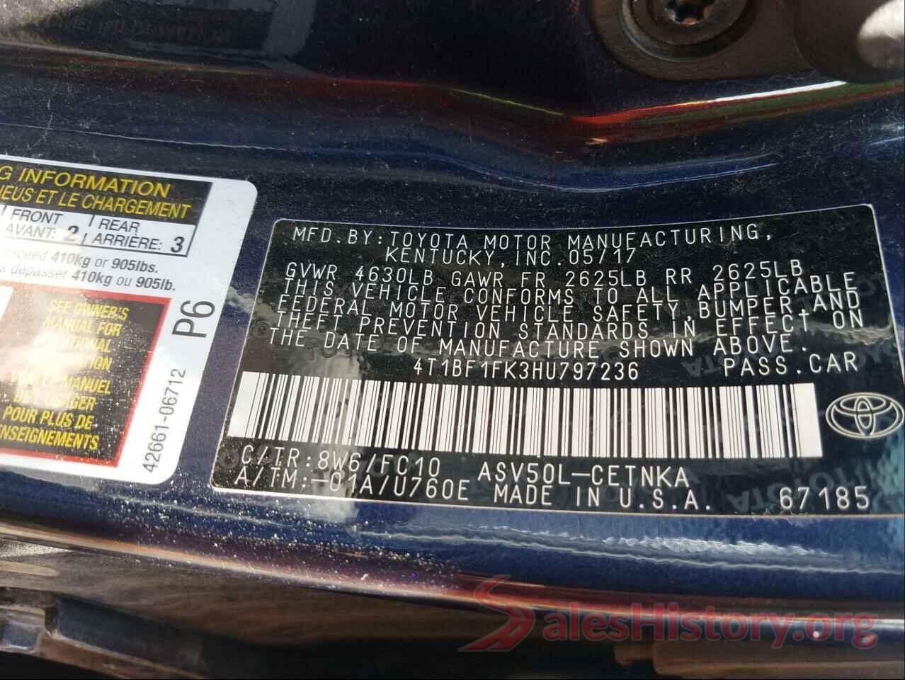 4T1BF1FK3HU797236 2017 TOYOTA CAMRY