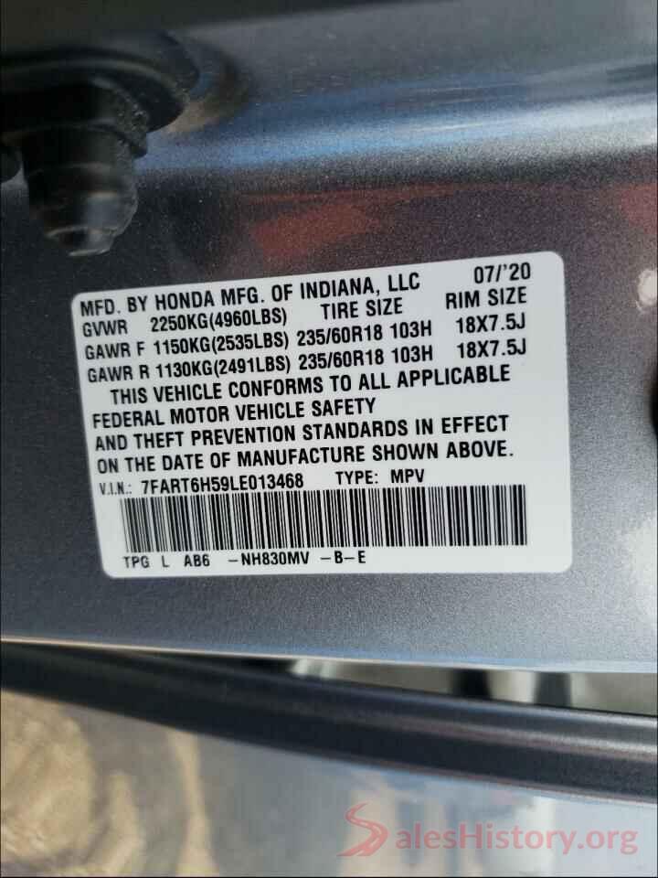 7FART6H59LE013468 2020 HONDA CRV