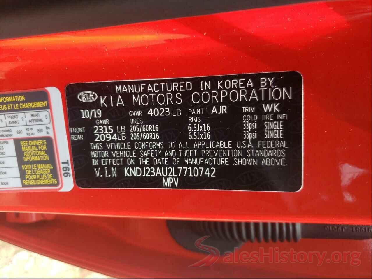 KNDJ23AU2L7710742 2020 KIA SOUL