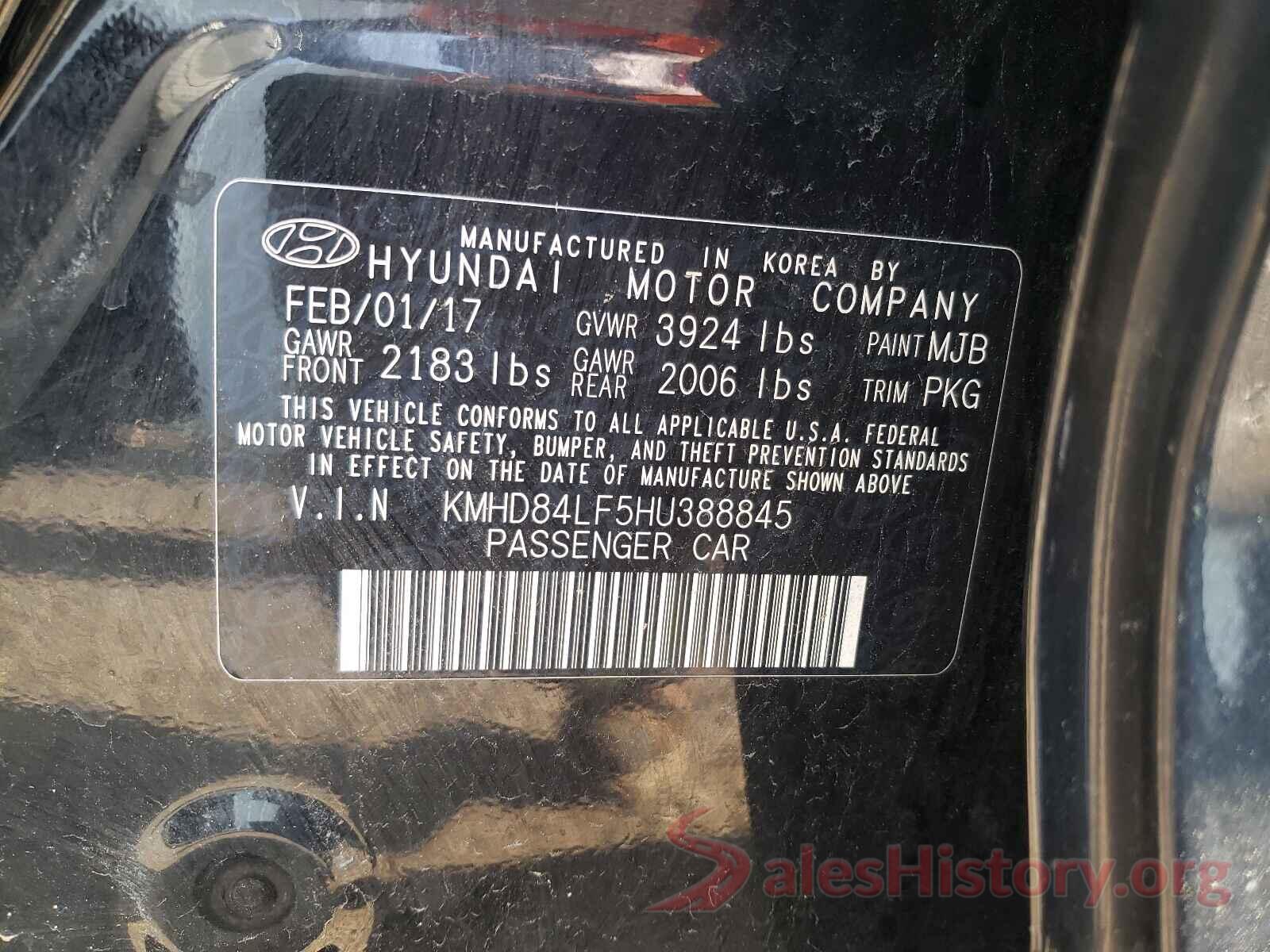 KMHD84LF5HU388845 2017 HYUNDAI ELANTRA