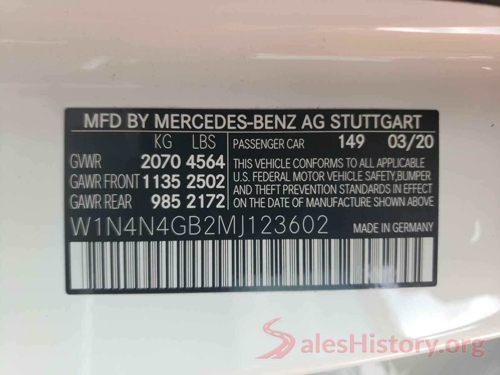 W1N4N4GB2MJ123602 2021 MERCEDES-BENZ GLA-CLASS