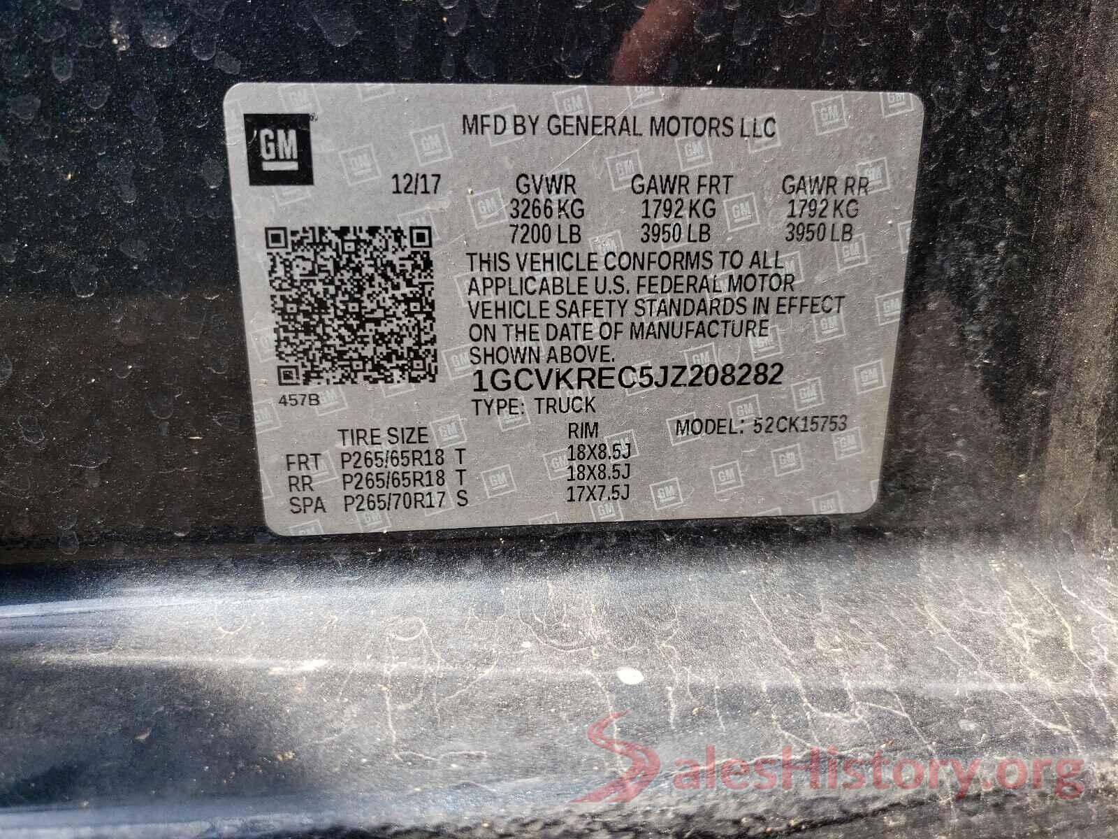 1GCVKREC5JZ208282 2018 CHEVROLET SILVERADO