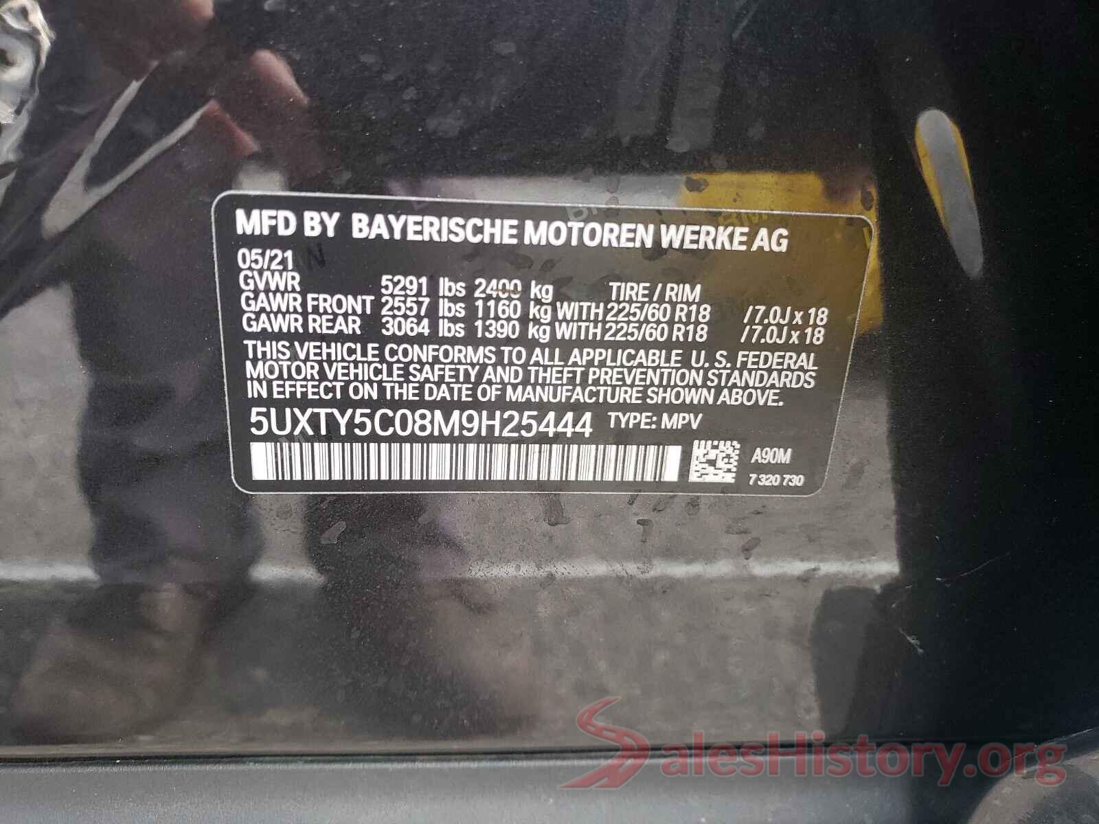 5UXTY5C08M9H25444 2021 BMW X3