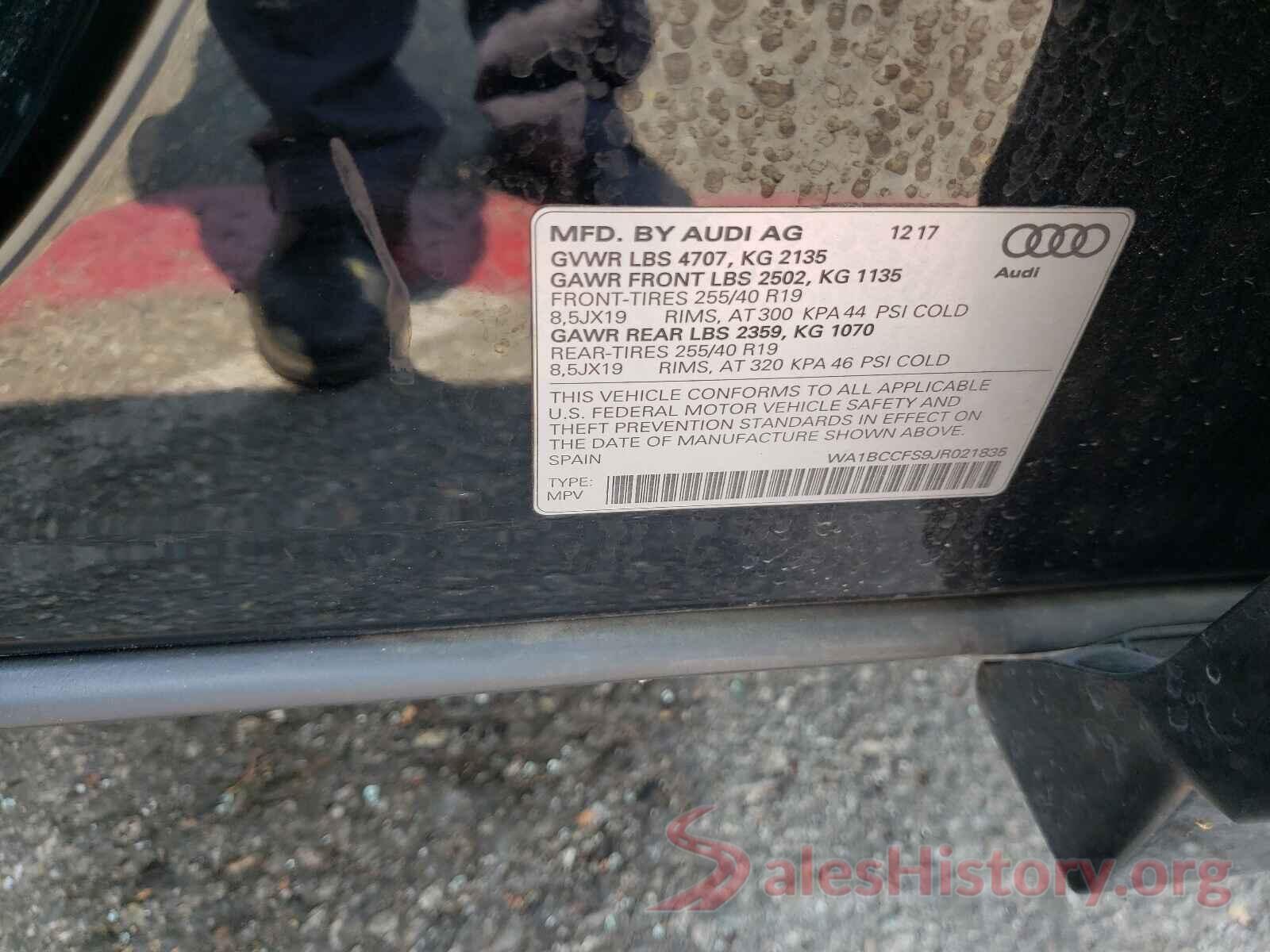 WA1BCCFS9JR021835 2018 AUDI Q3