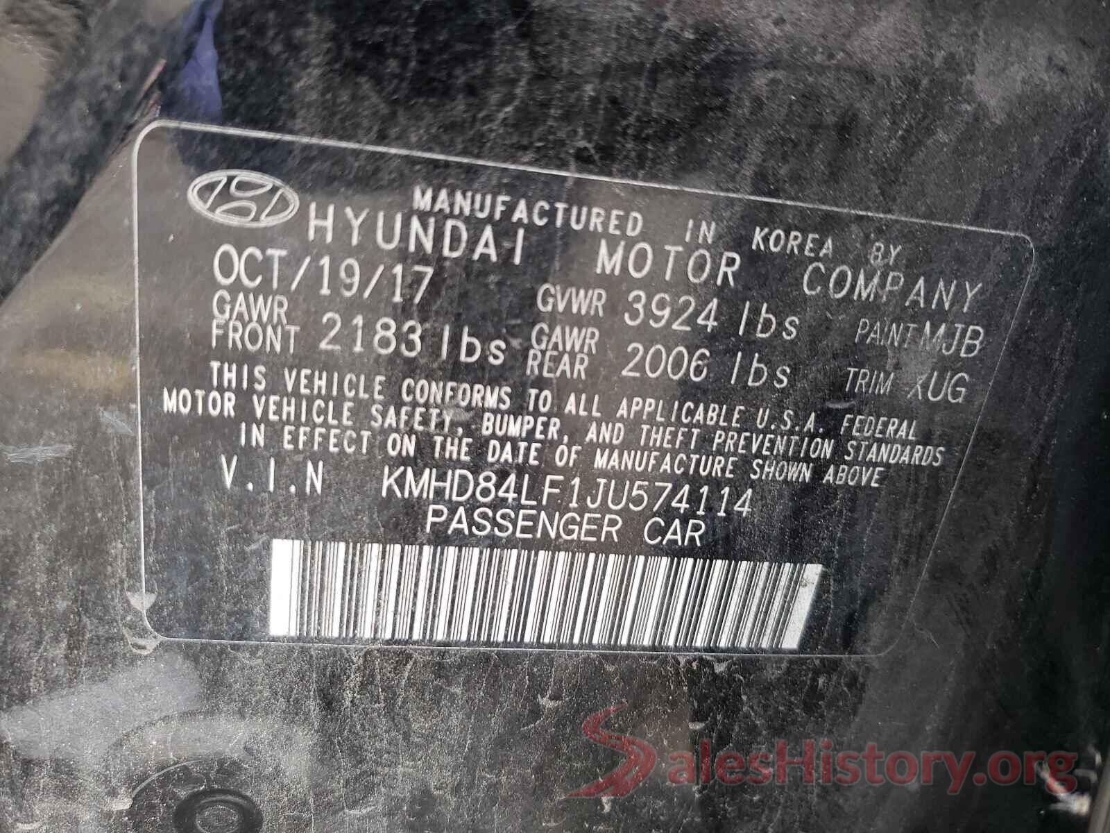 KMHD84LF1JU574114 2018 HYUNDAI ELANTRA