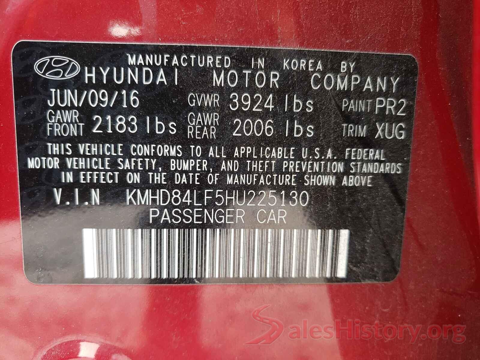 KMHD84LF5HU225130 2017 HYUNDAI ELANTRA