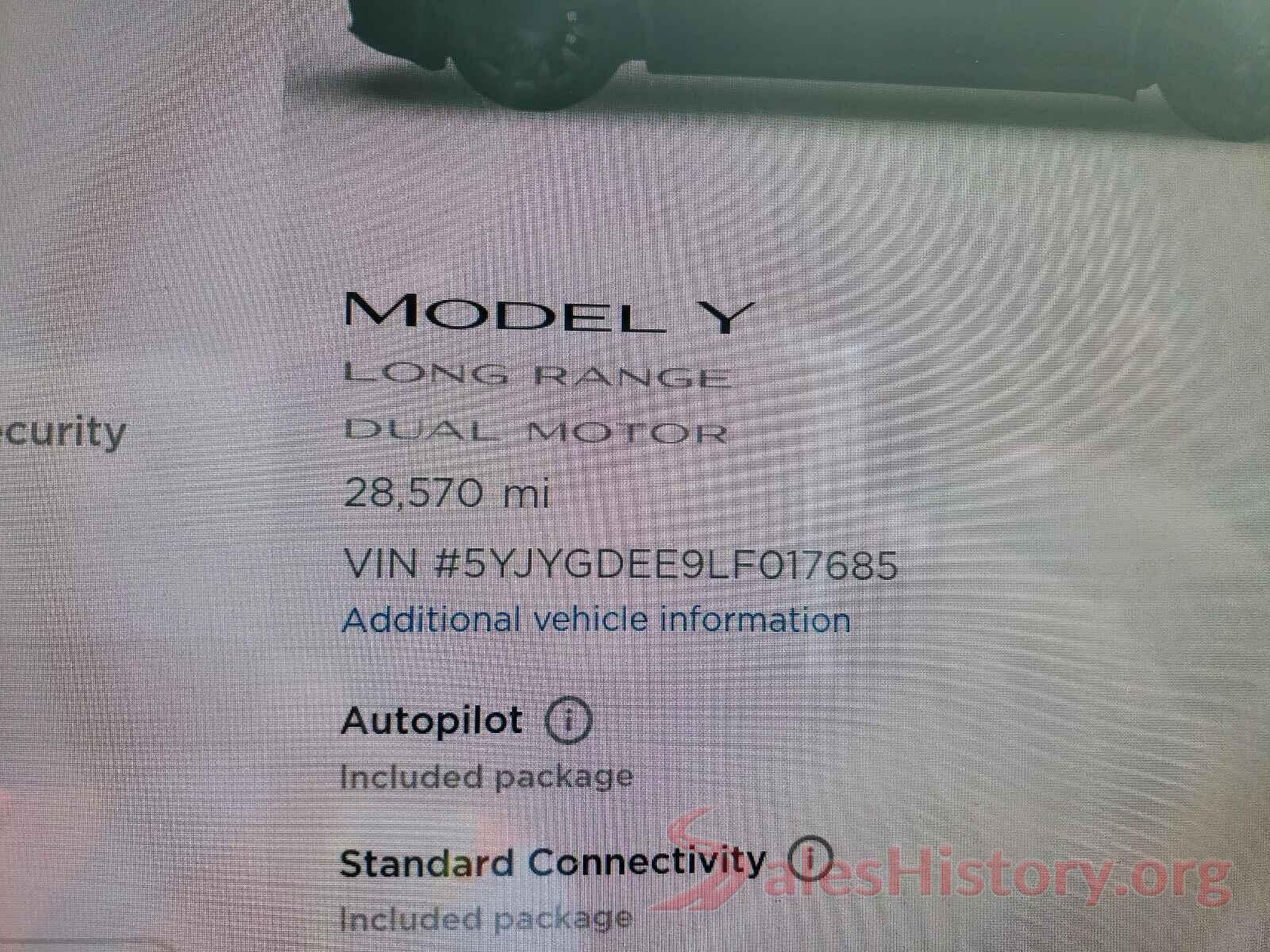 5YJYGDEE9LF017685 2020 TESLA MODEL Y