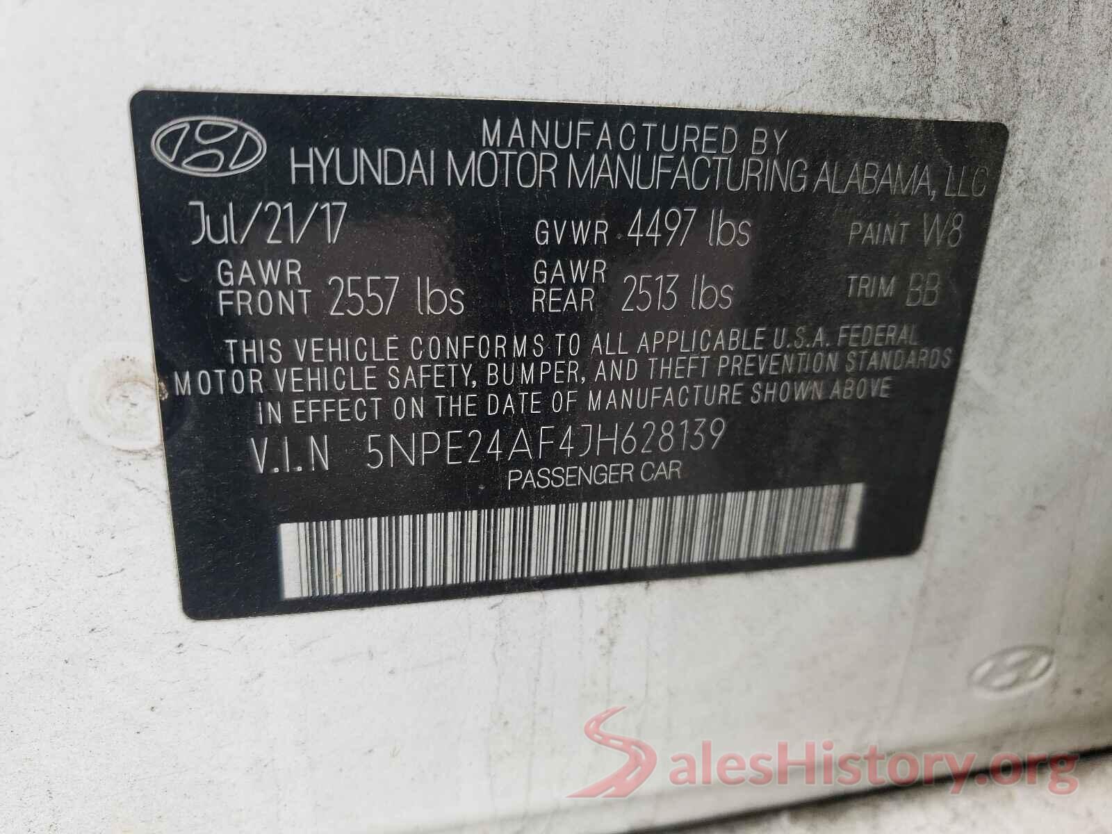 5NPE24AF4JH628139 2018 HYUNDAI SONATA