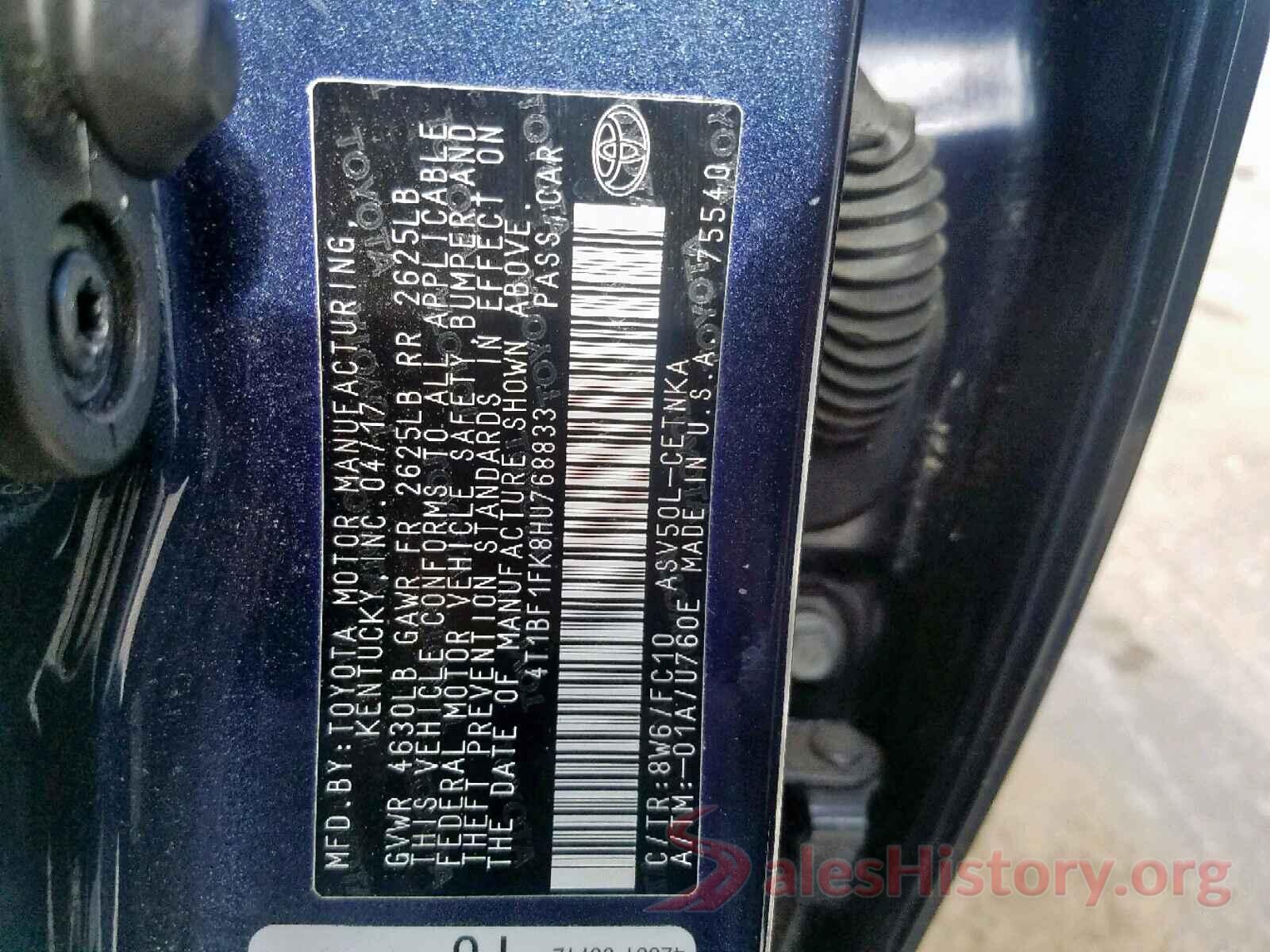 4T1BF1FK8HU768833 2017 TOYOTA CAMRY