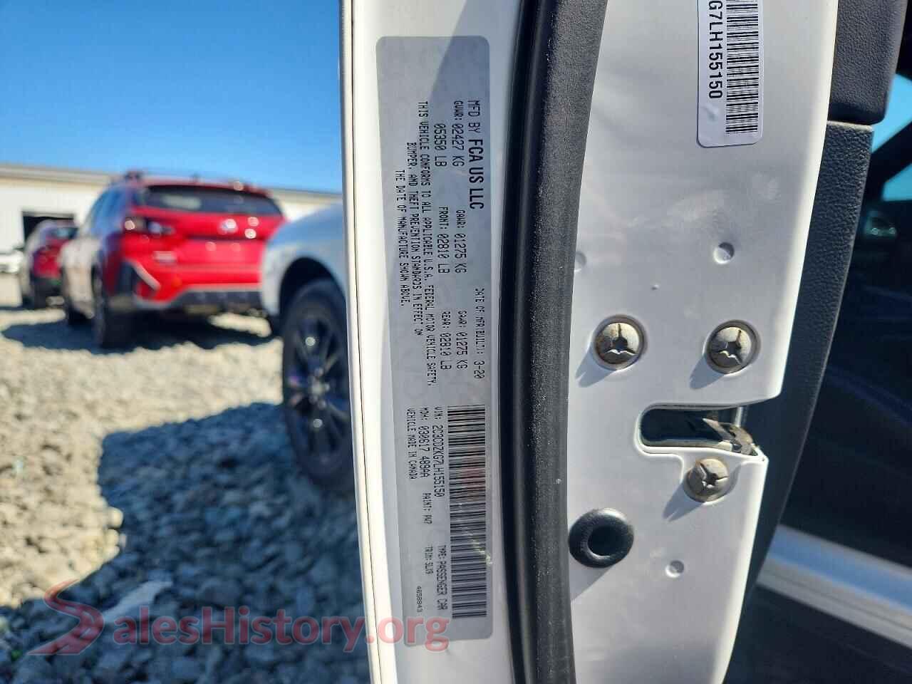 2020 DODGE CHALLENGER VIN 2C3CDZKG7LH155150, wheel and tire