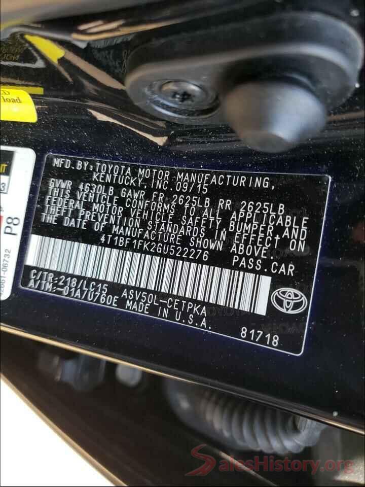 4T1BF1FK2GU522276 2016 TOYOTA CAMRY