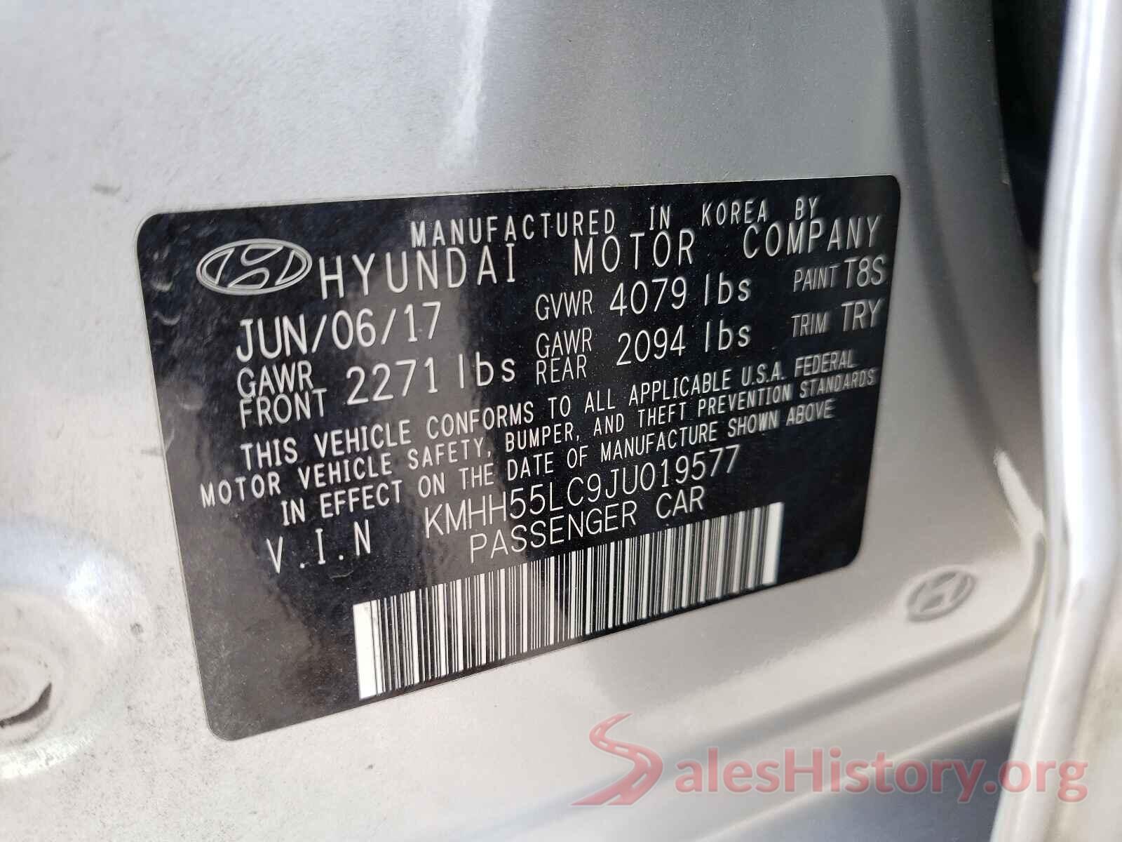 KMHH55LC9JU019577 2018 HYUNDAI ELANTRA