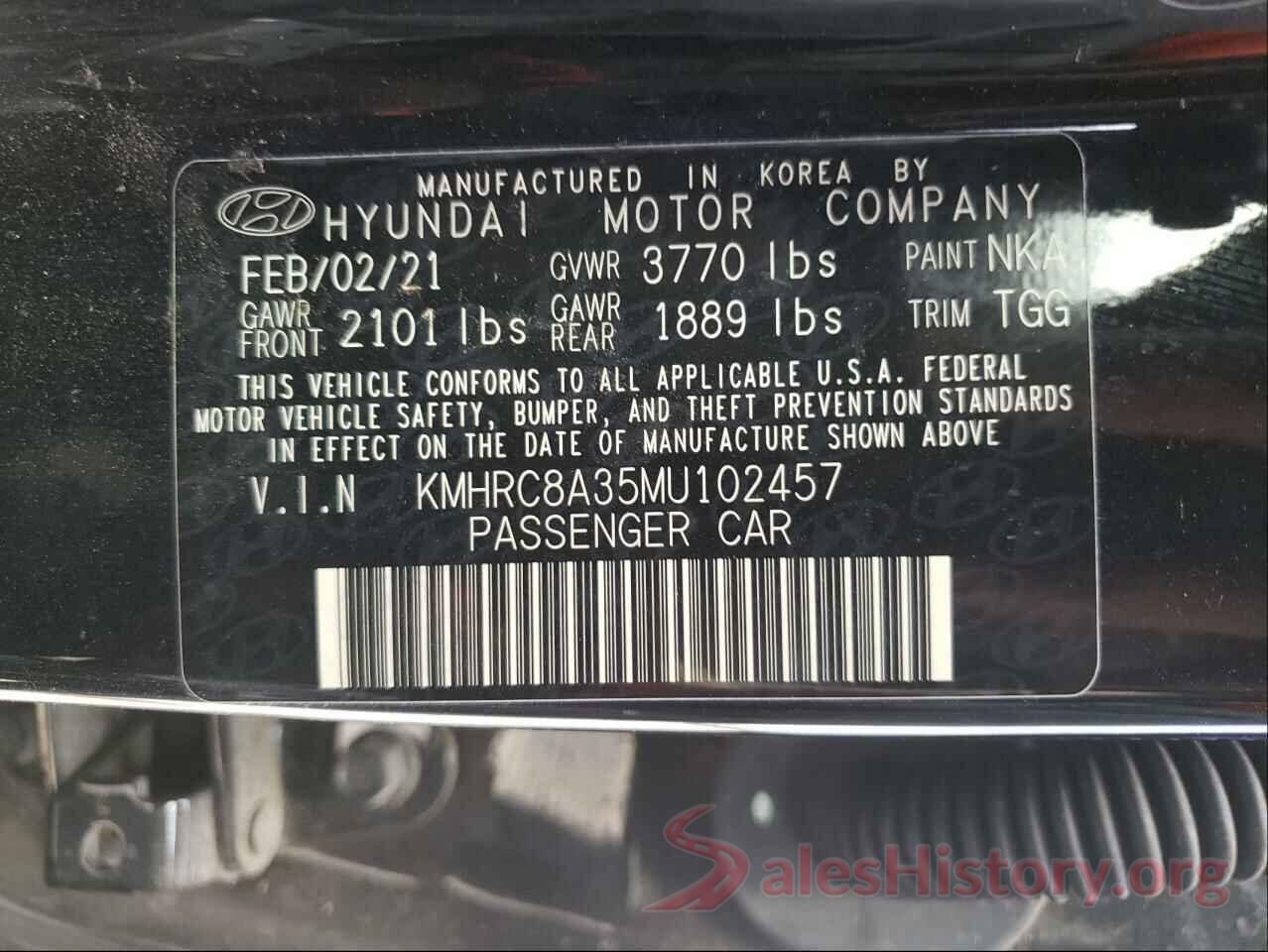 KMHRC8A35MU102457 2021 HYUNDAI VENUE