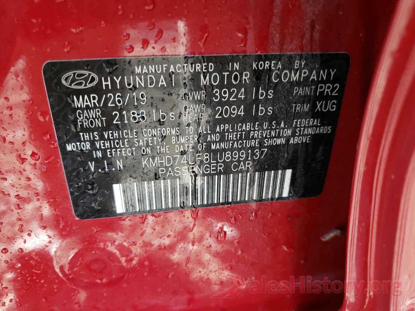 KMHD74LF8LU899137 2020 HYUNDAI ELANTRA