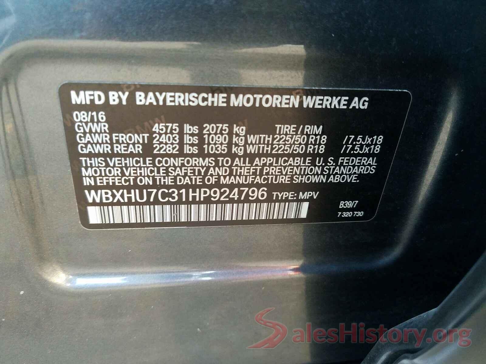 WBXHU7C31HP924796 2017 BMW X1