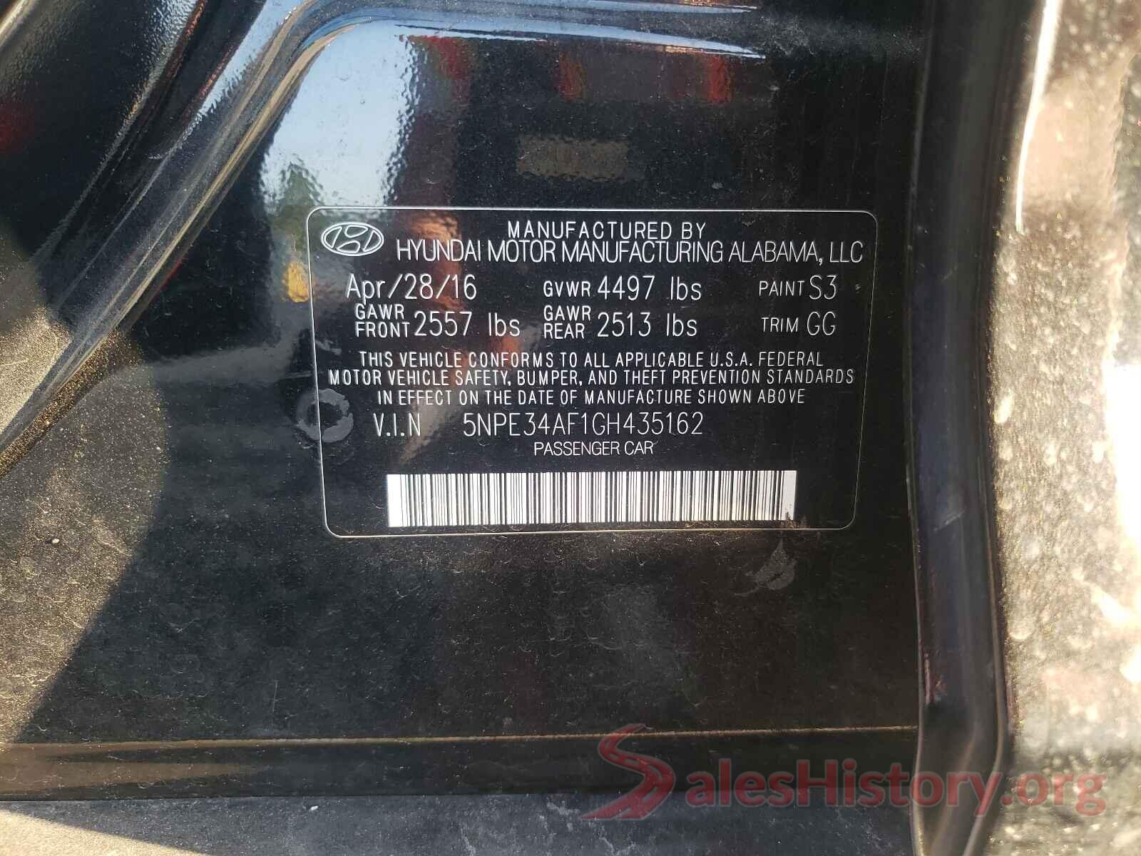 5NPE34AF1GH435162 2016 HYUNDAI SONATA