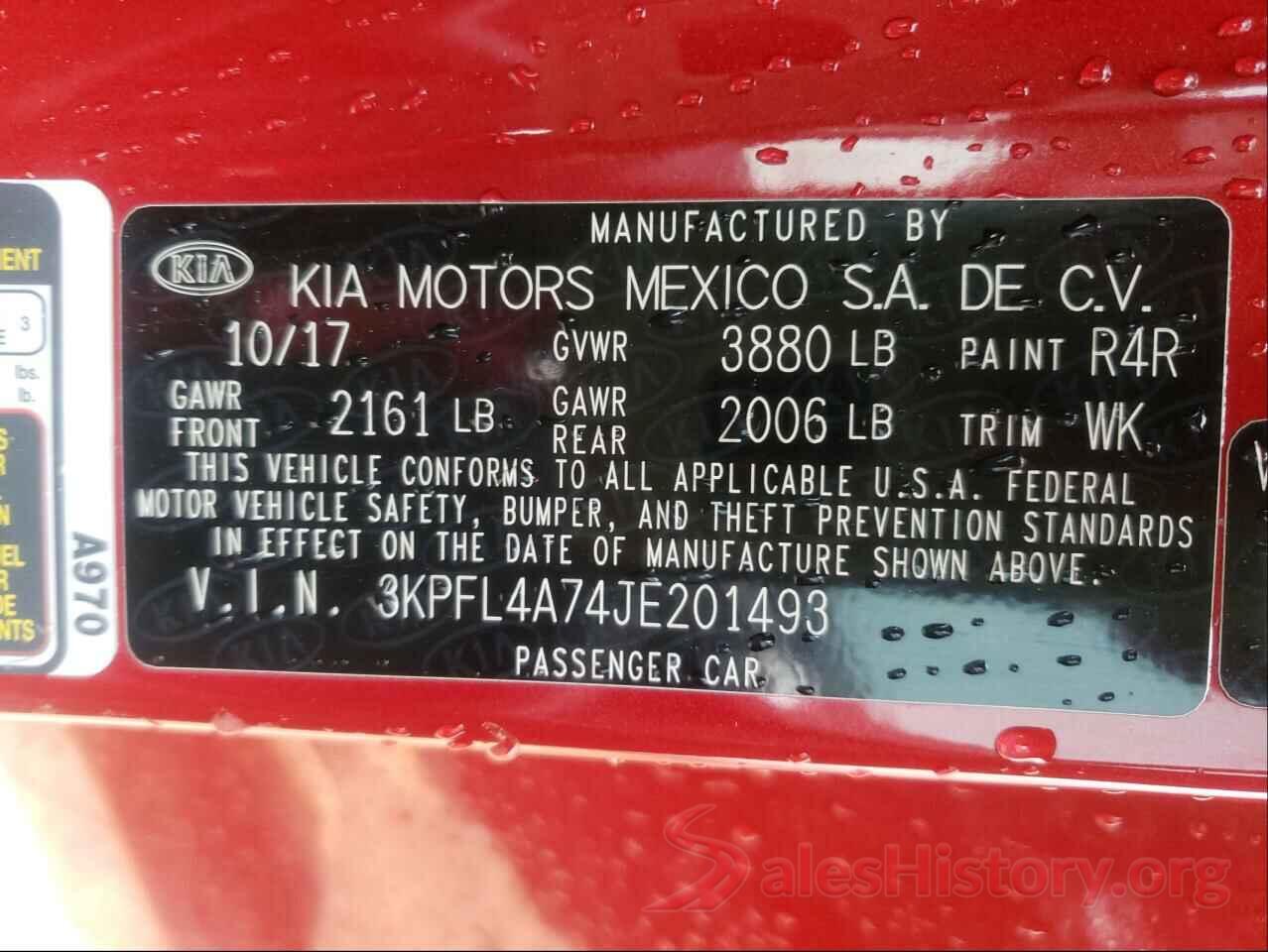 3KPFL4A74JE201493 2018 KIA FORTE