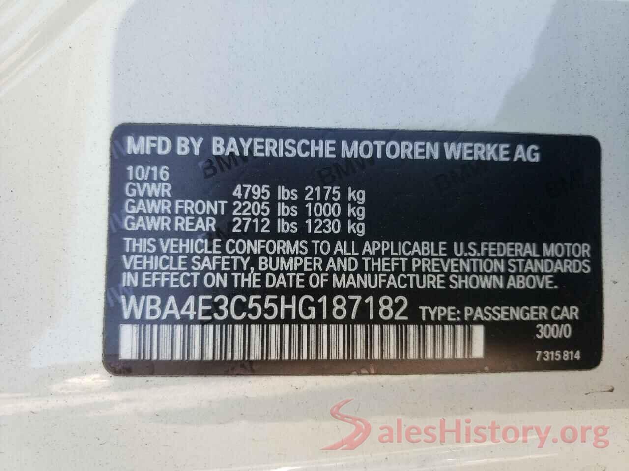 WBA4E3C55HG187182 2017 BMW 4 SERIES