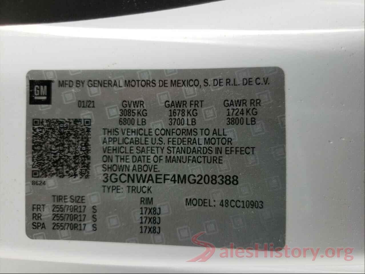 3GCNWAEF4MG208388 2021 CHEVROLET SILVERADO