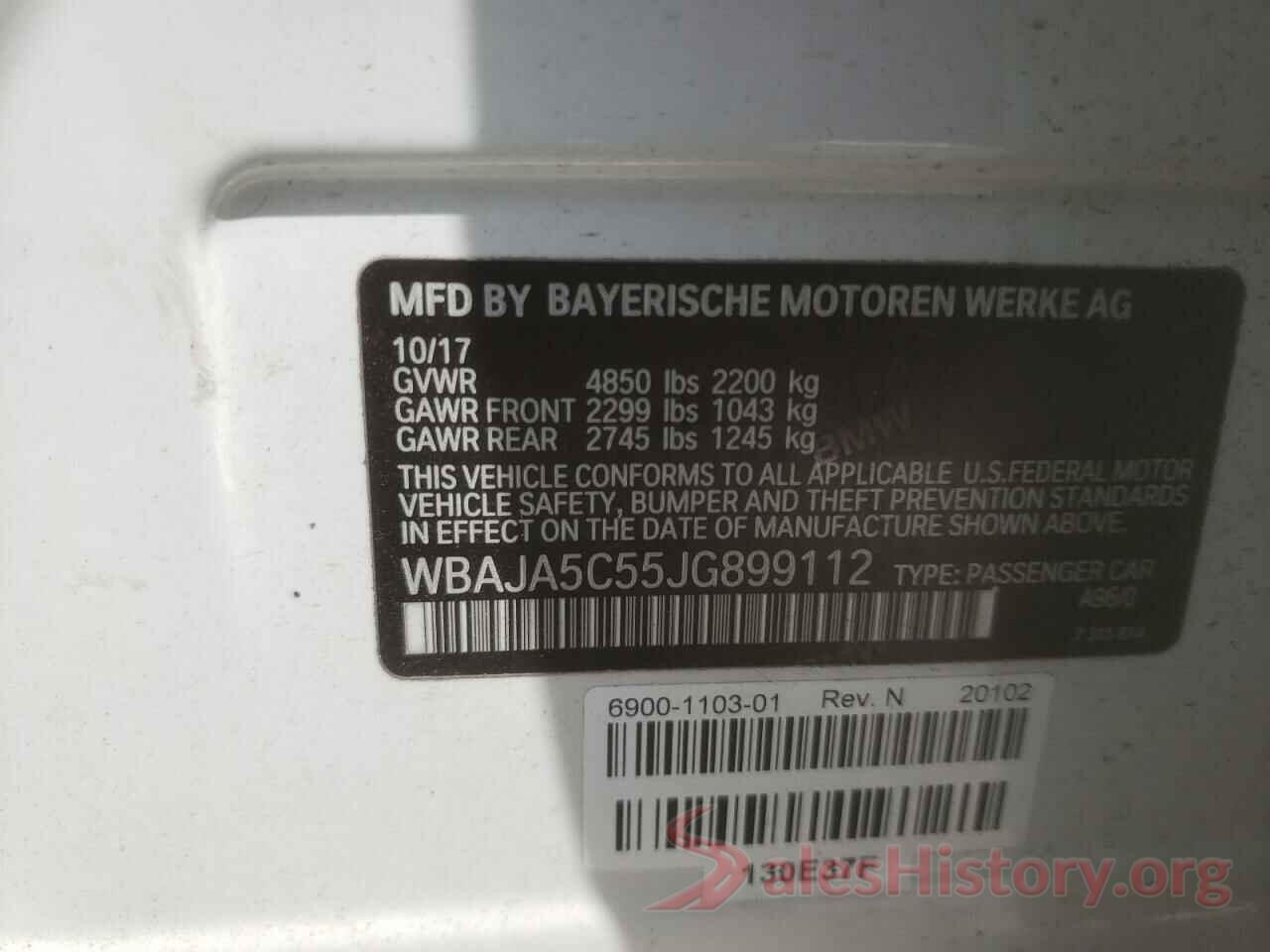 WBAJA5C55JG899112 2018 BMW 5 SERIES