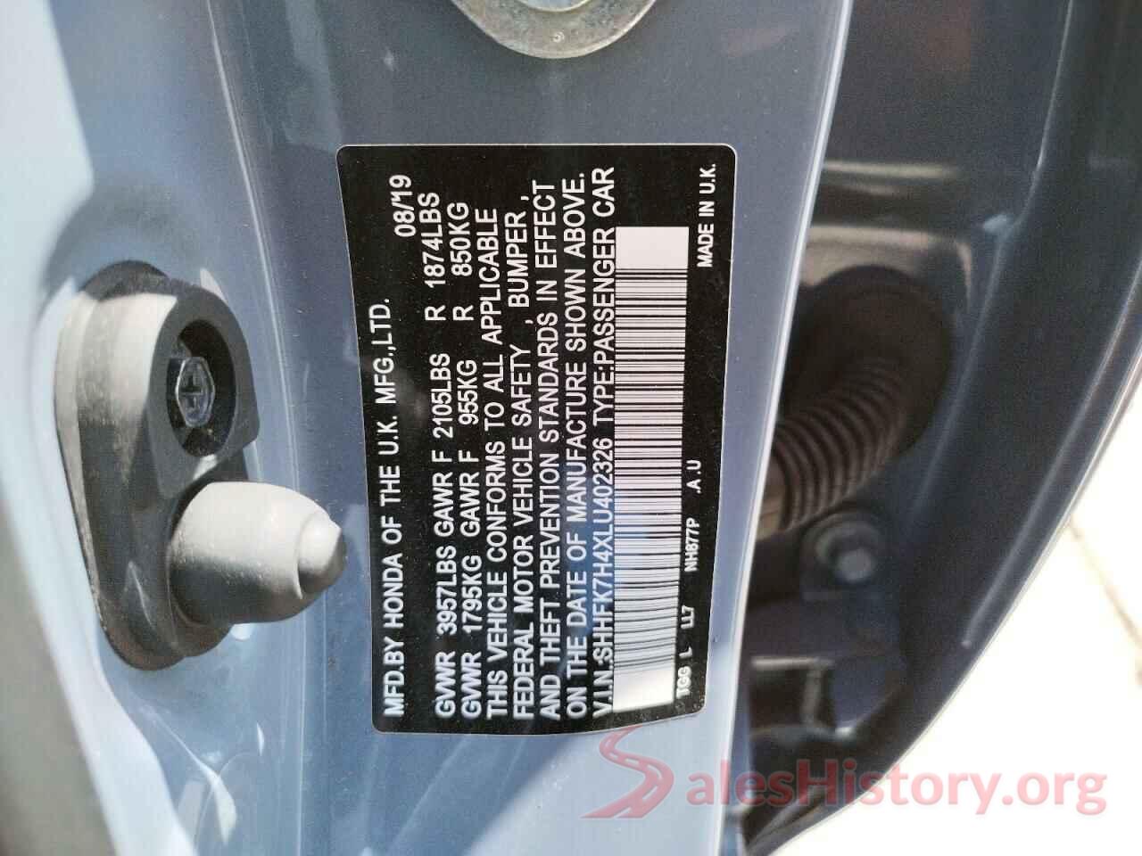 SHHFK7H4XLU402326 2020 HONDA CIVIC