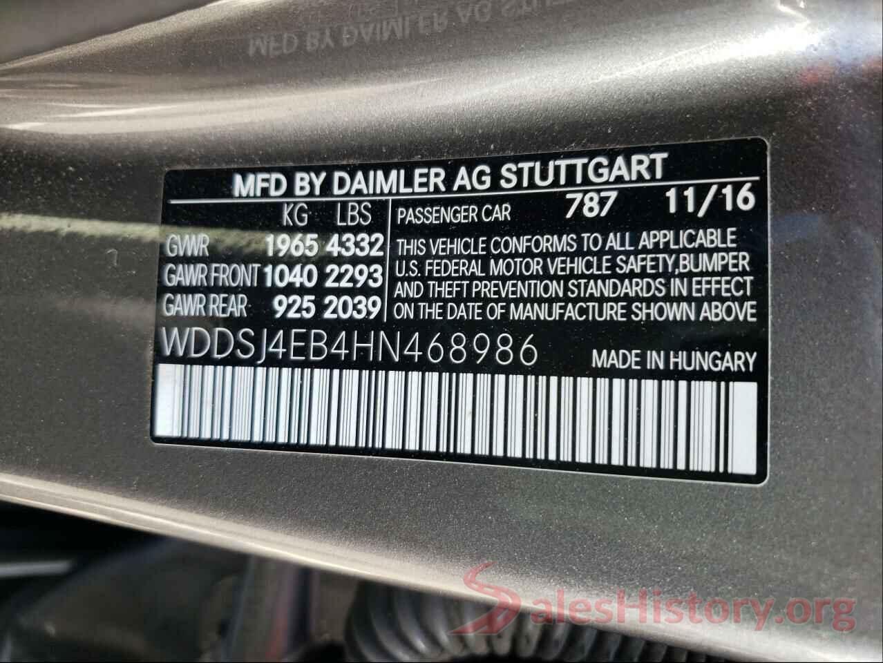 WDDSJ4EB4HN468986 2017 MERCEDES-BENZ CLA-CLASS