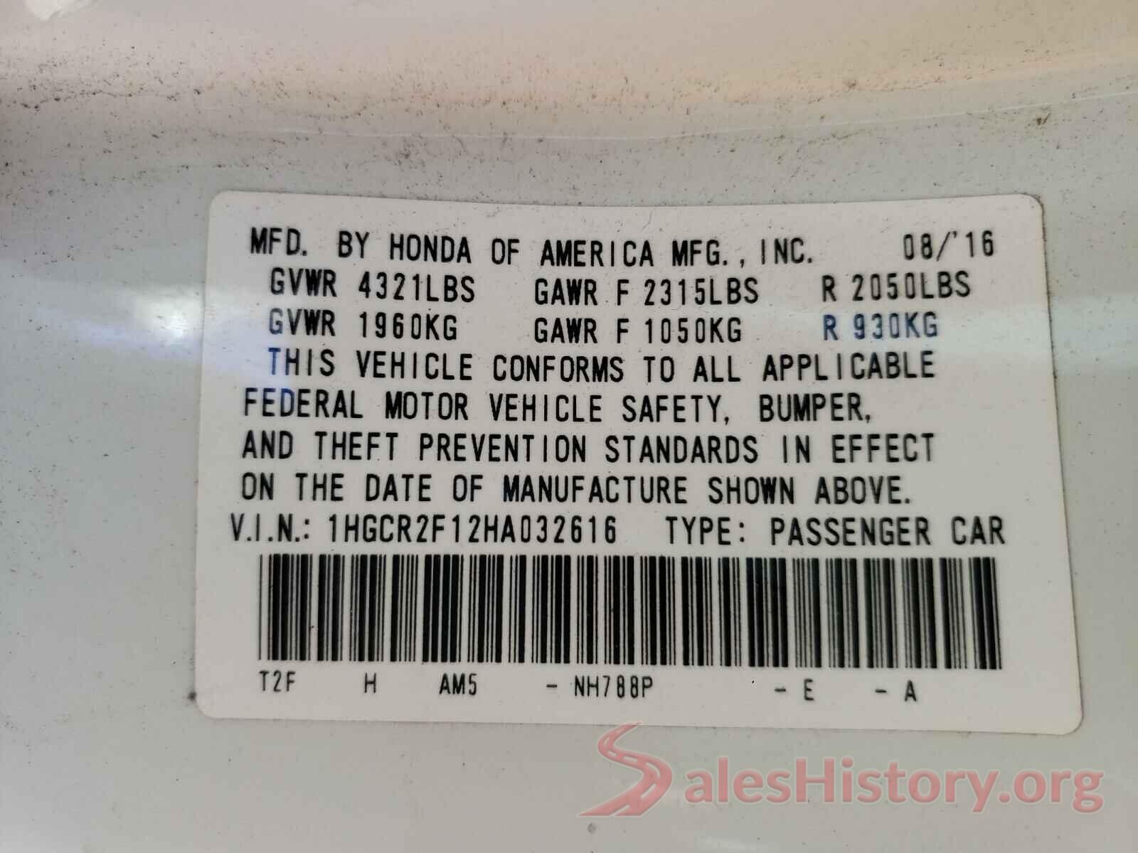 1HGCR2F12HA032616 2017 HONDA ACCORD