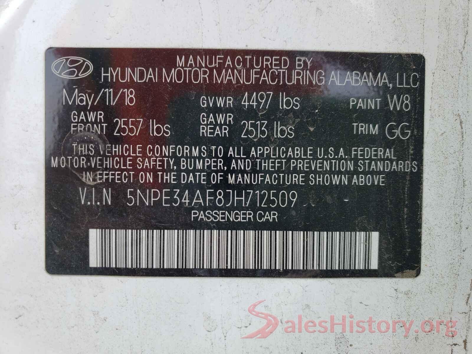 5NPE34AF8JH712509 2018 HYUNDAI SONATA