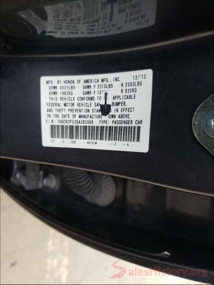 1HGCR2F52GA095569 2016 HONDA ACCORD