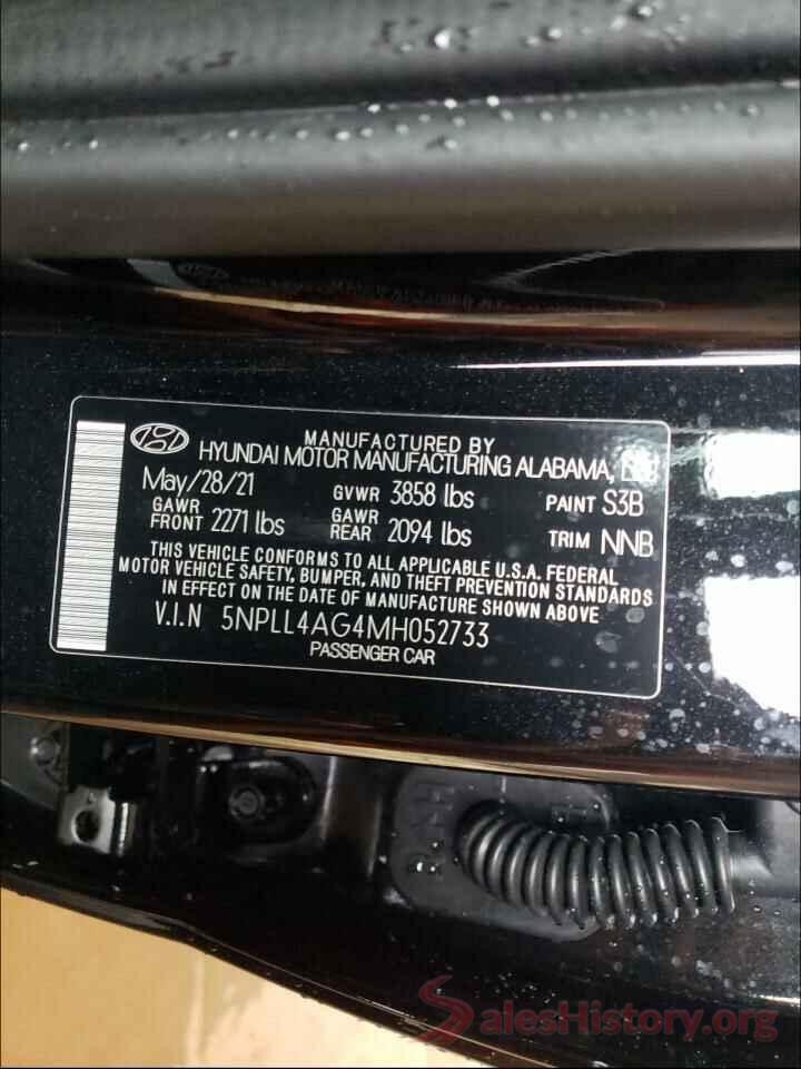 5NPLL4AG4MH052733 2021 HYUNDAI ELANTRA