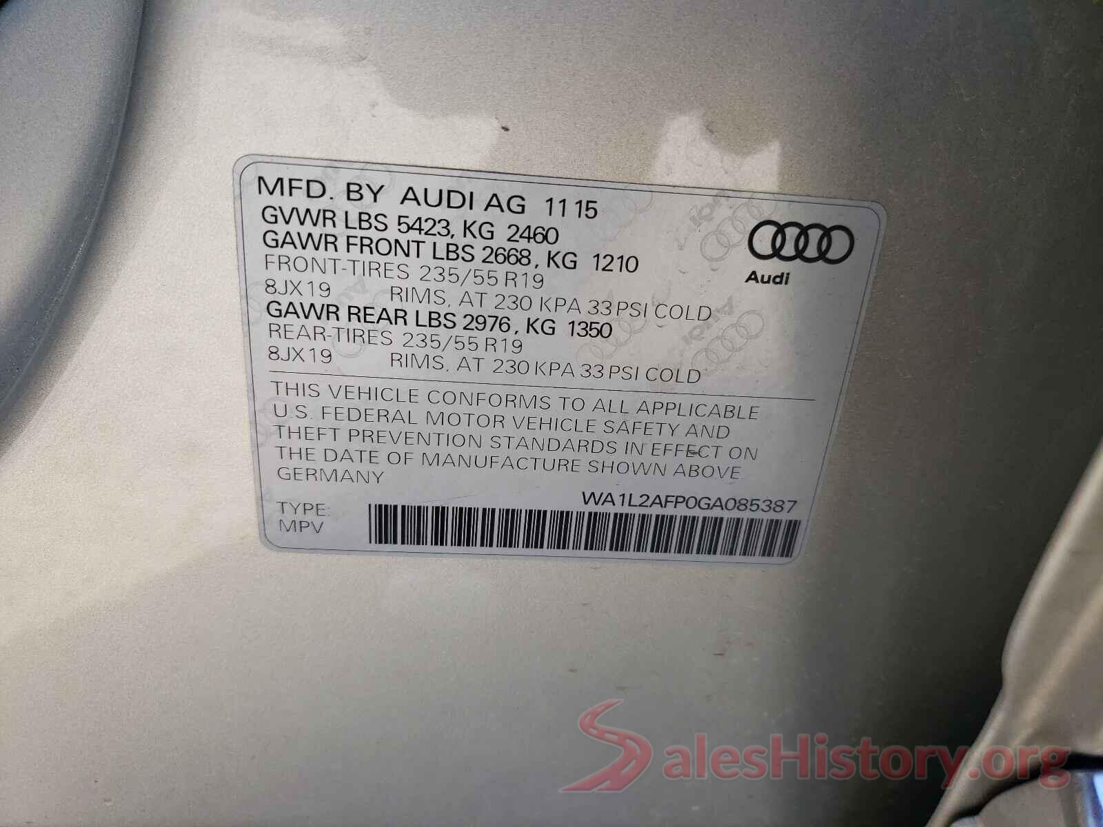 WA1L2AFP0GA085387 2016 AUDI Q5